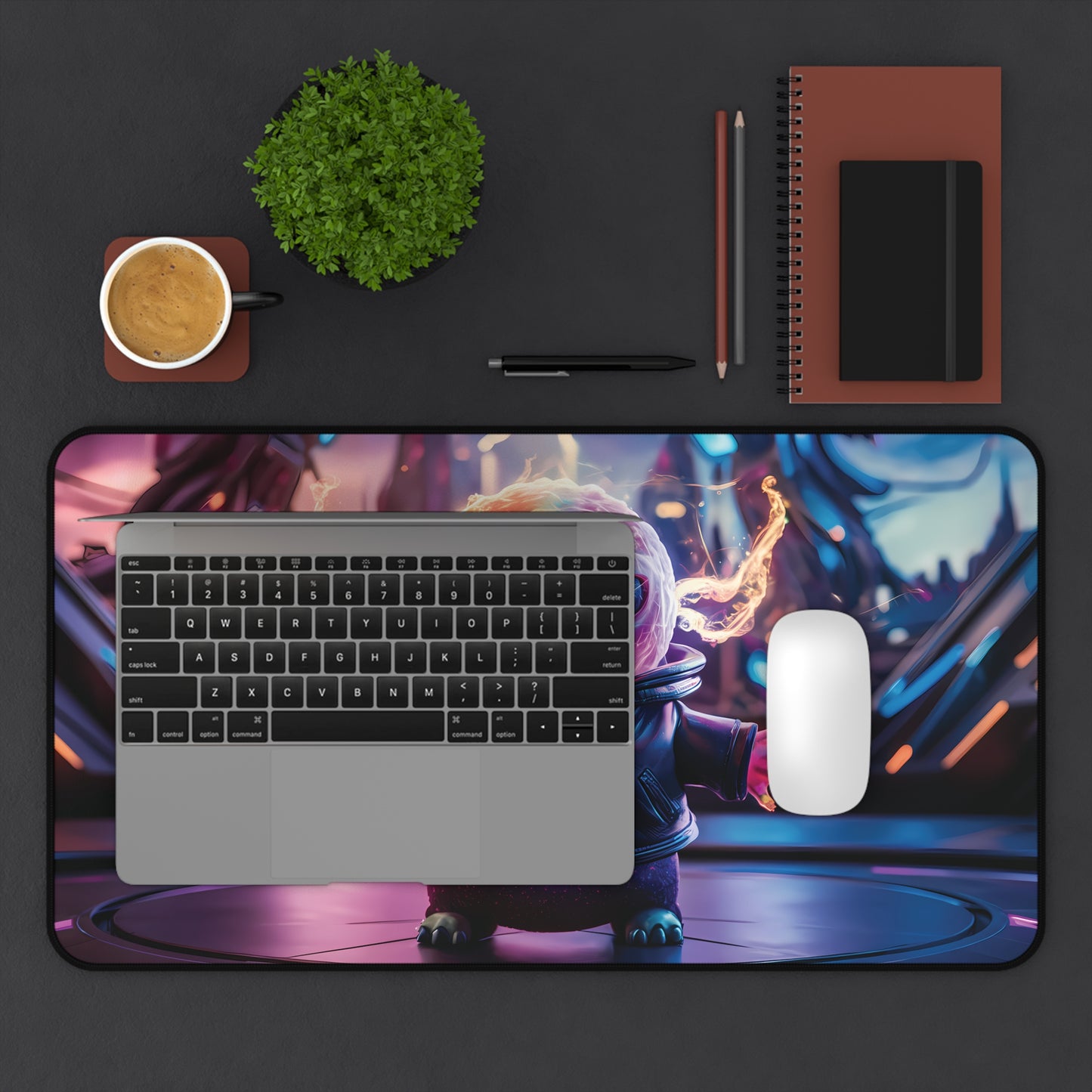 Cute glowing energy Alien - Desk Mat