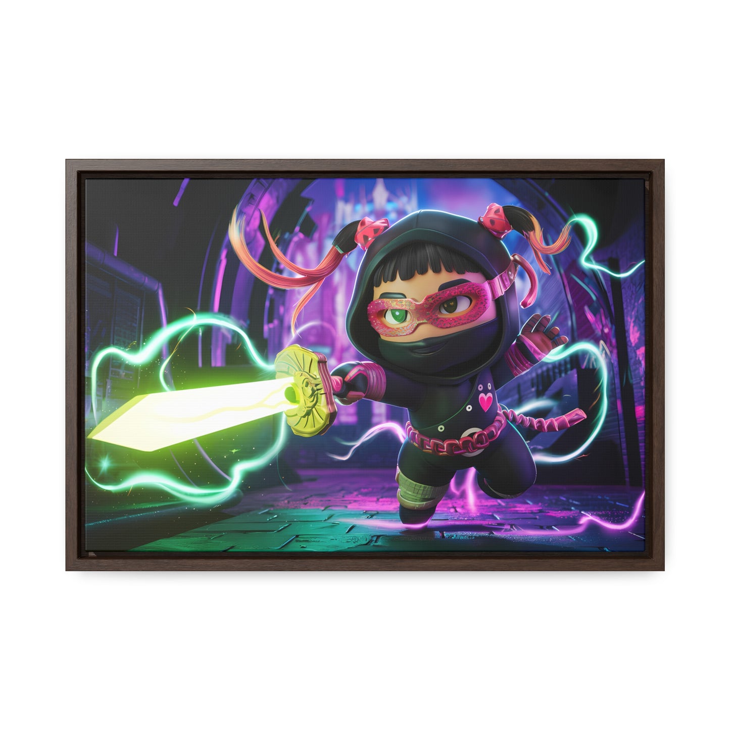 Neon Ninja Unleashed - Gallery Canvas Wraps, Horizontal Frame