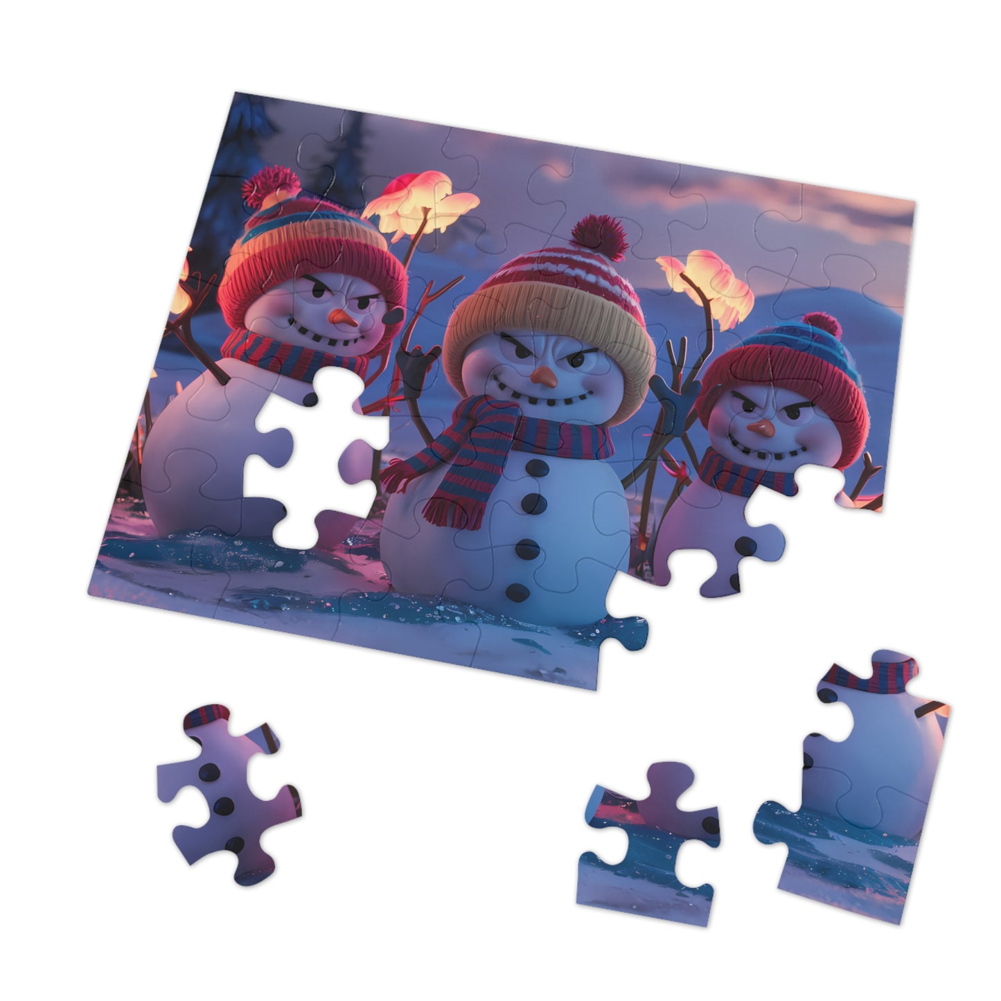 Frosty Trio's Mischief - Jigsaw Puzzle (30, 110, 252, 500,1000-Piece)
