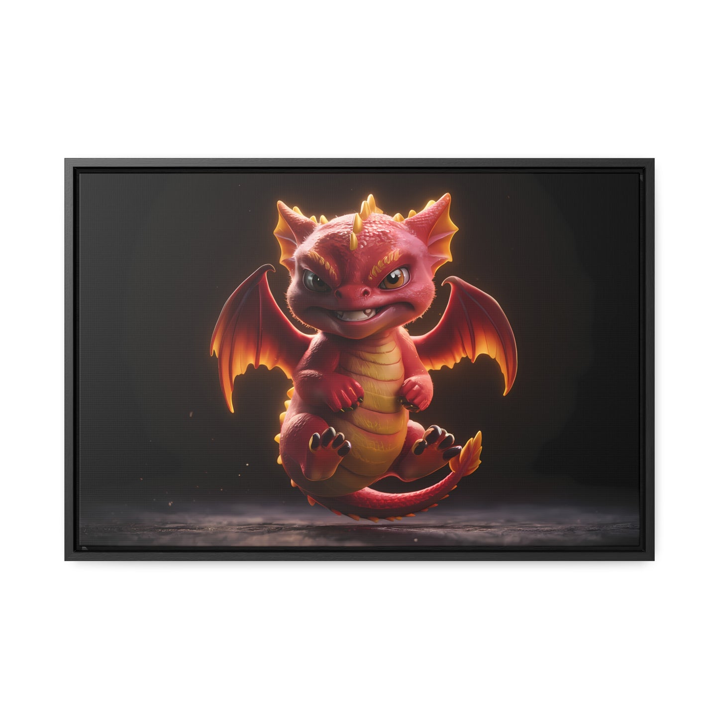 "Fiery Little Guardian" - Gallery Canvas Wraps, Horizontal Frame