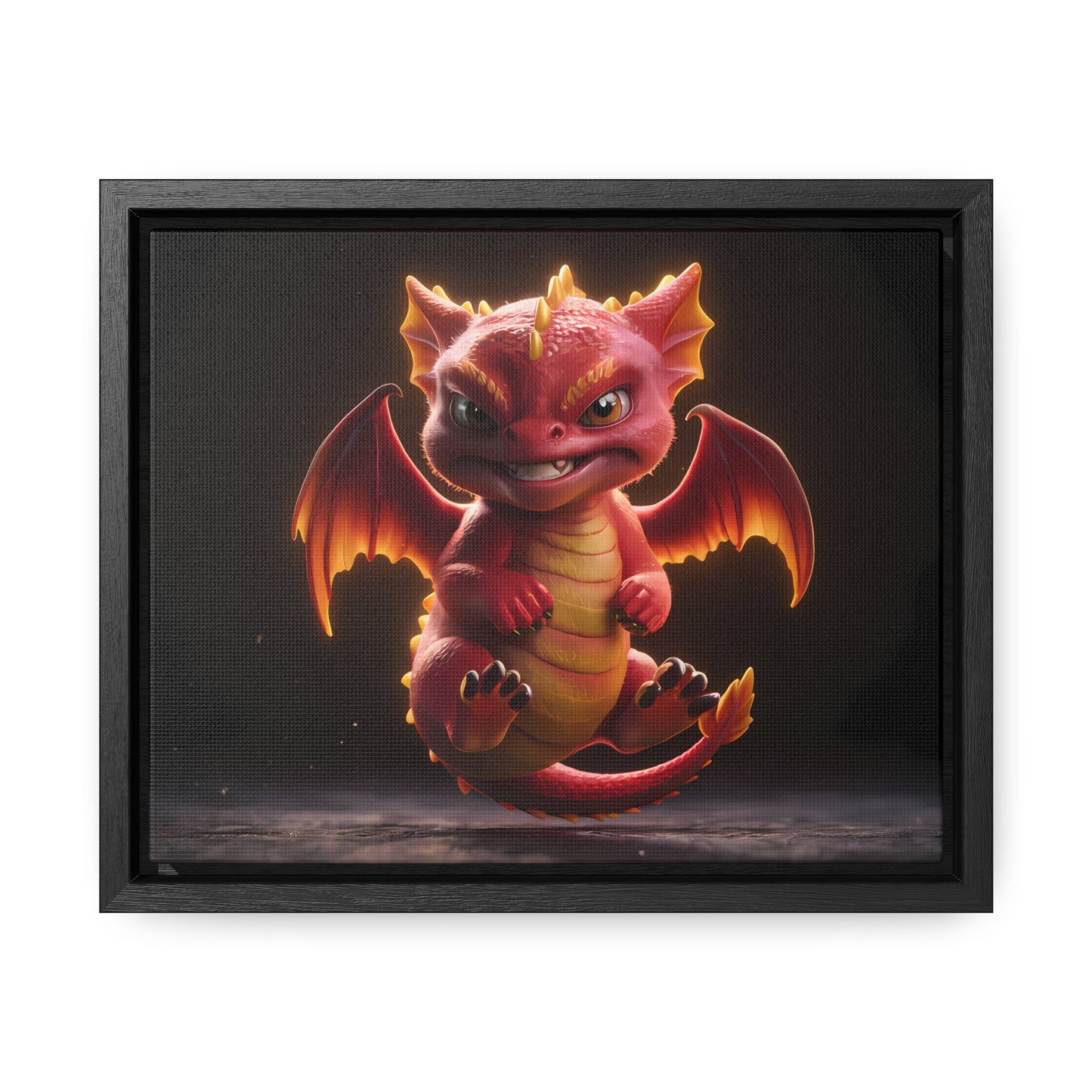 "Fiery Little Guardian" - Gallery Canvas Wraps, Horizontal Frame