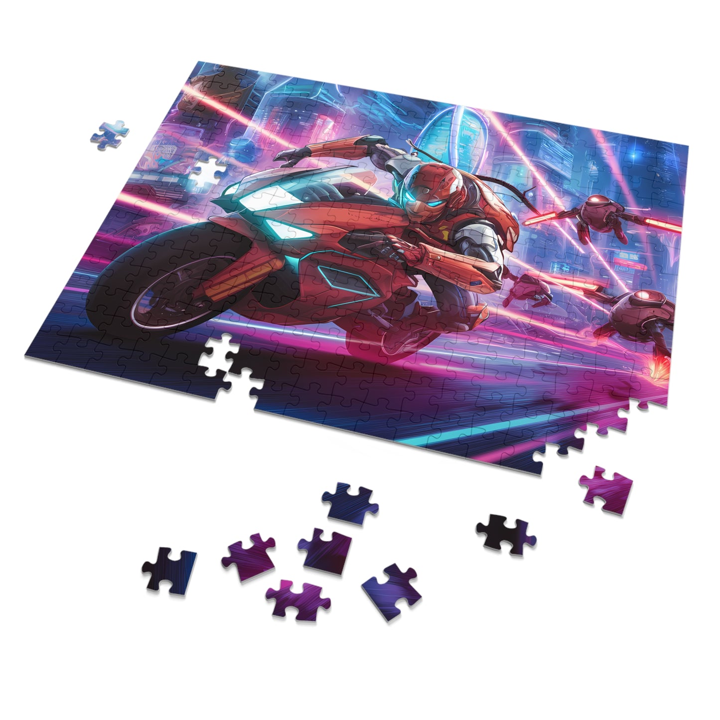 Cyber Pursuit: Neon Streets - Jigsaw Puzzle (30, 110, 252, 500,1000-Piece)