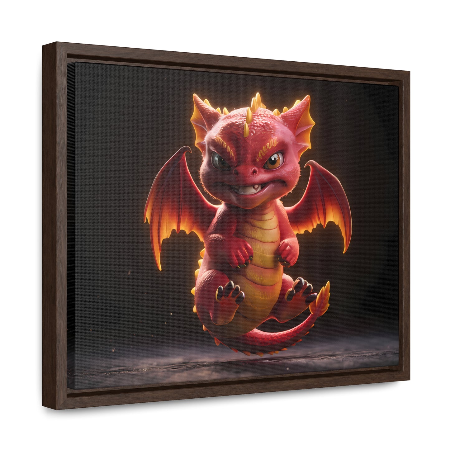 "Fiery Little Guardian" - Gallery Canvas Wraps, Horizontal Frame