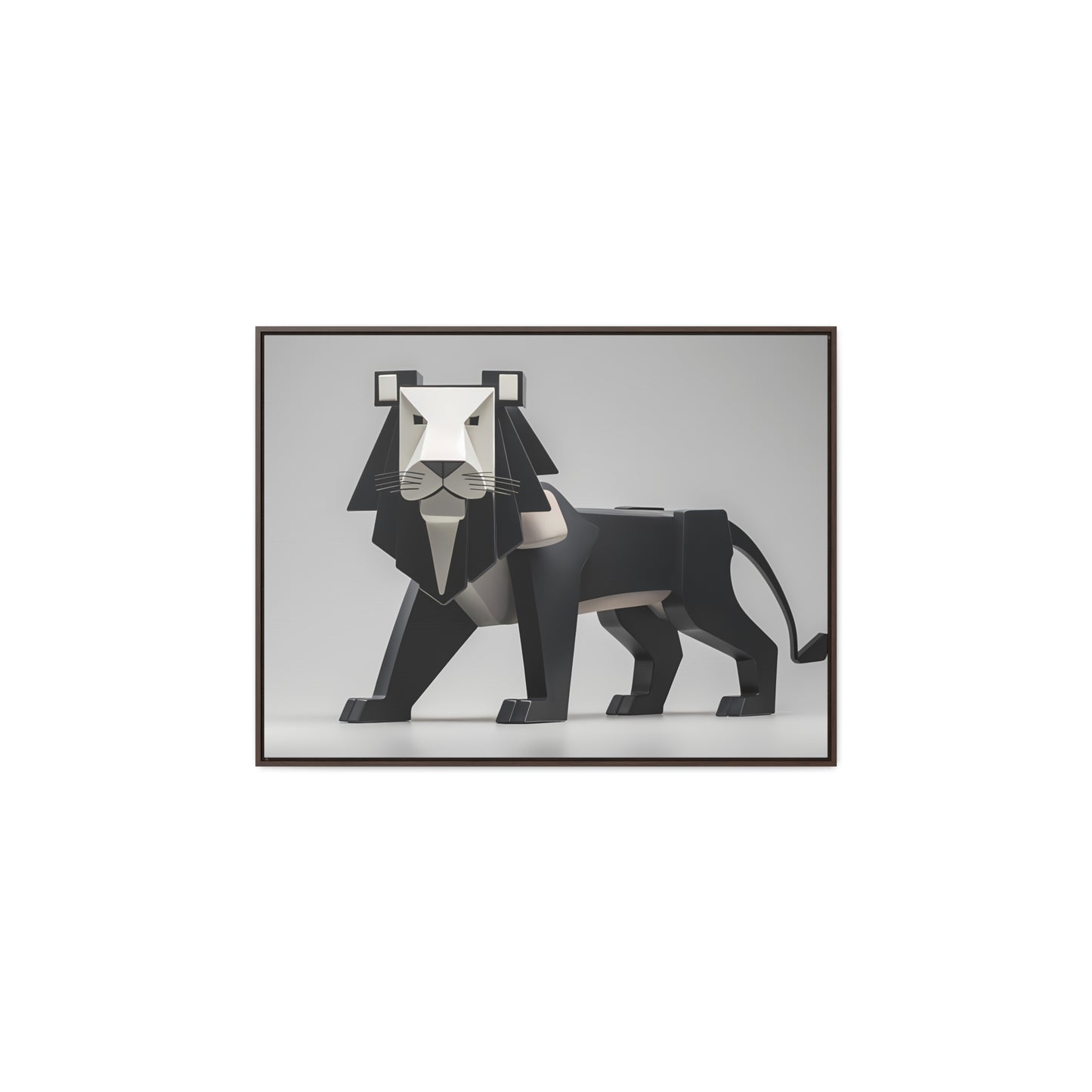 Regal Geometric Lion - Gallery Canvas Wraps, Horizontal Frame