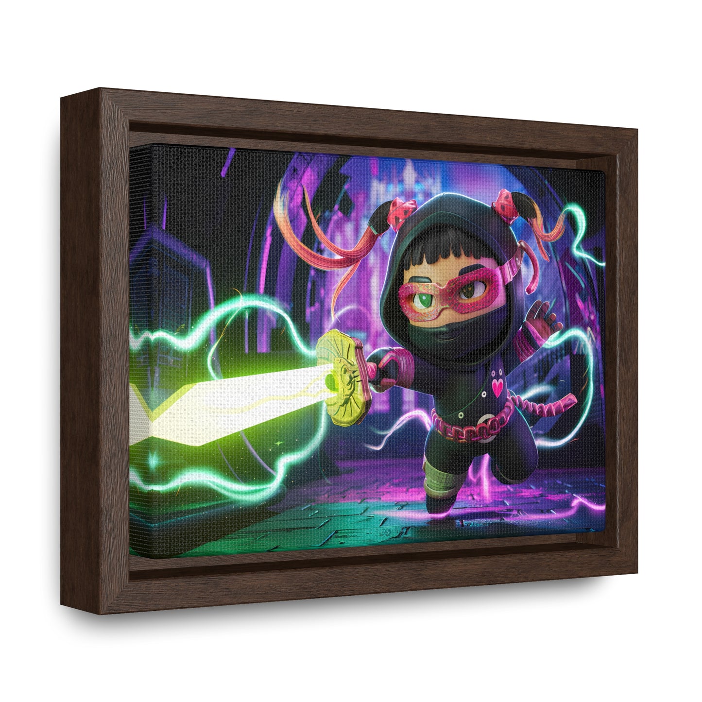 Neon Ninja Unleashed - Gallery Canvas Wraps, Horizontal Frame