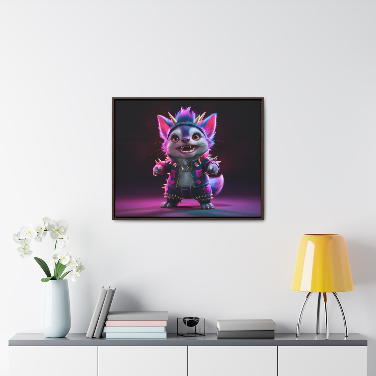 Punk Feline Fury - Gallery Canvas Wraps, Horizontal Frame