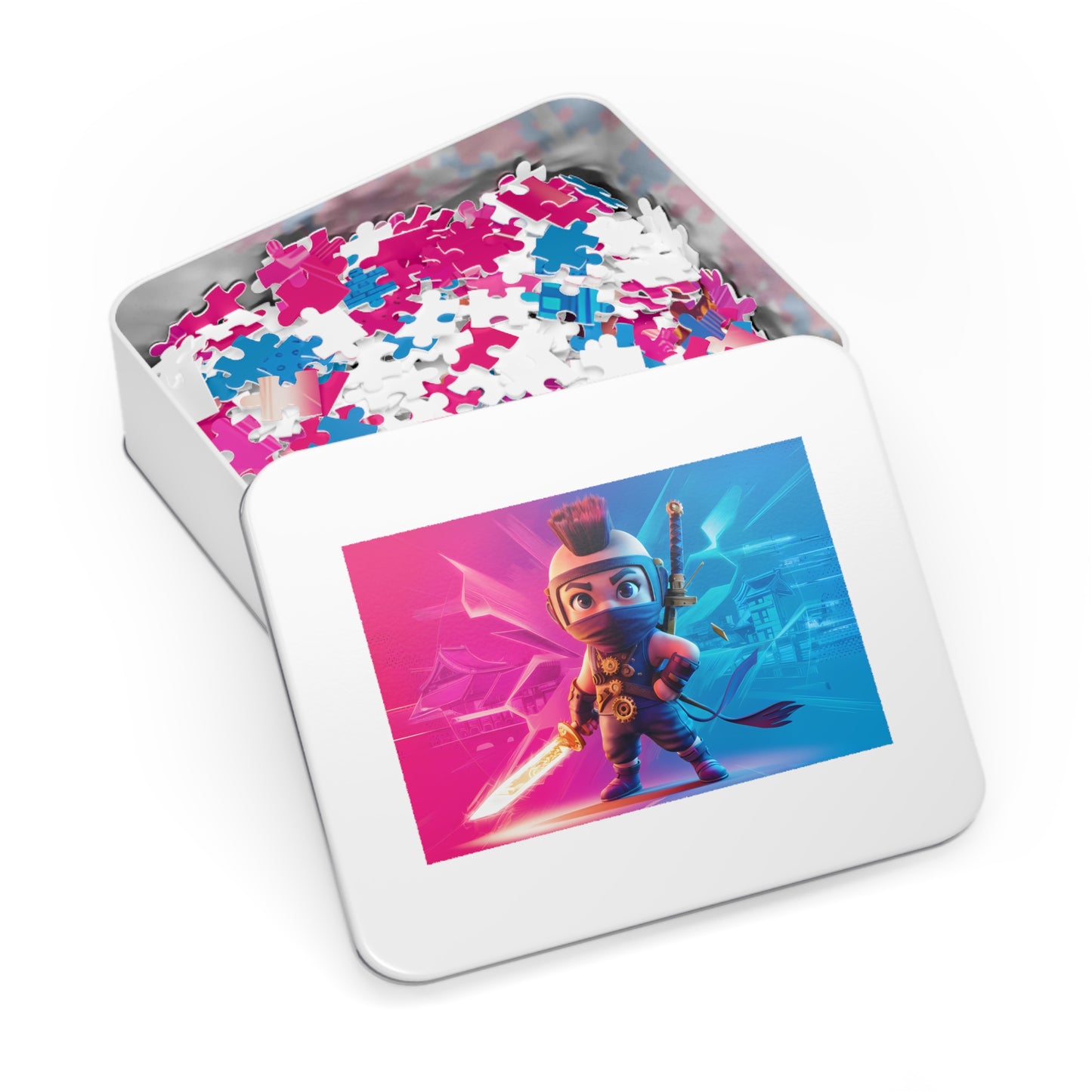 Cyberpunk Ninja: Neon Samurai - Jigsaw Puzzle (30, 110, 252, 500,1000-Piece)