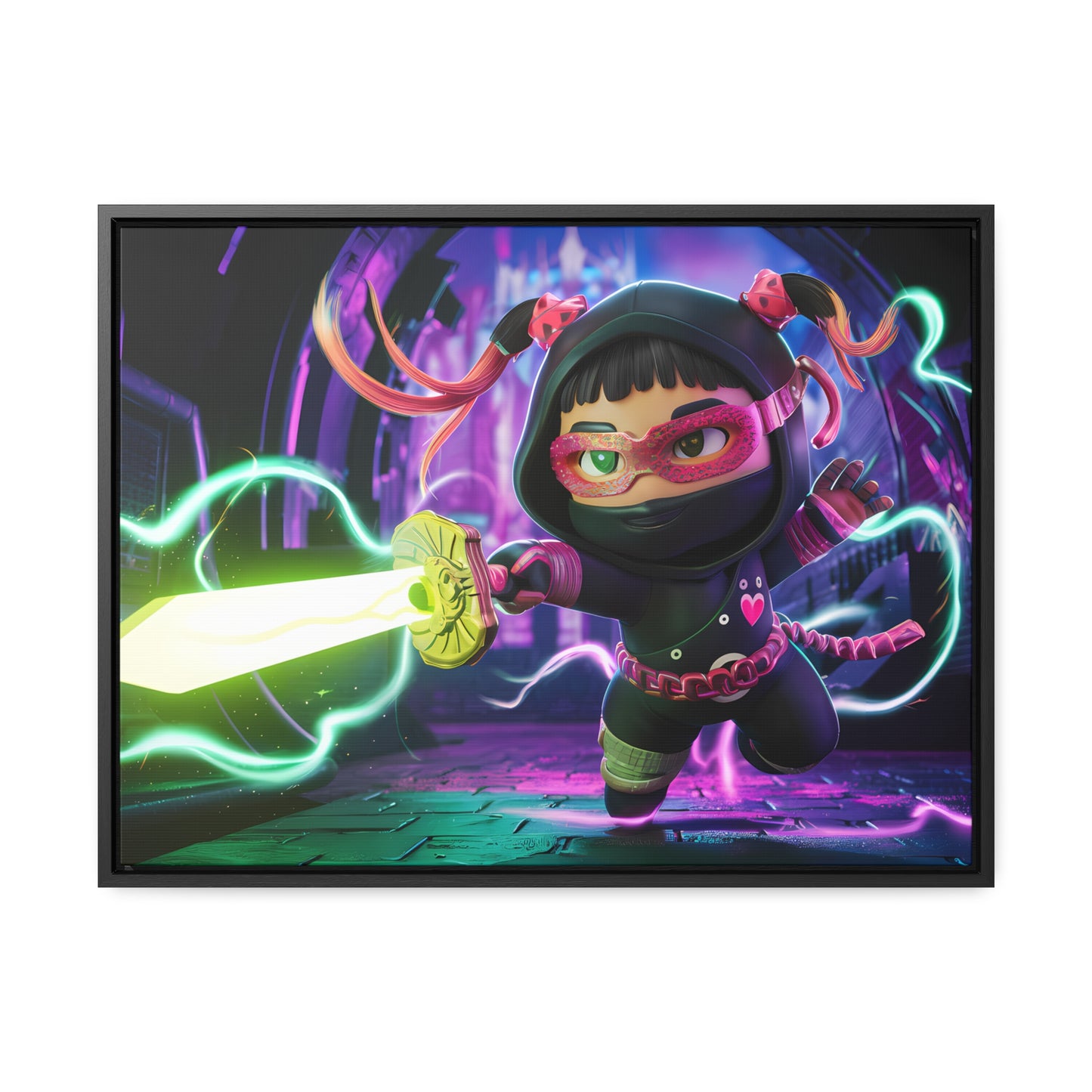 Neon Ninja Unleashed - Gallery Canvas Wraps, Horizontal Frame