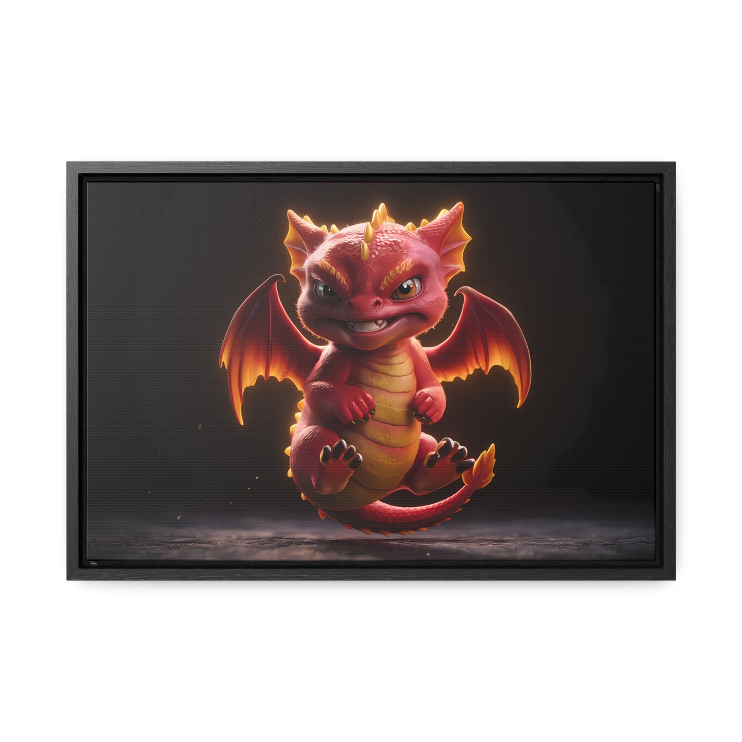 "Fiery Little Guardian" - Gallery Canvas Wraps, Horizontal Frame