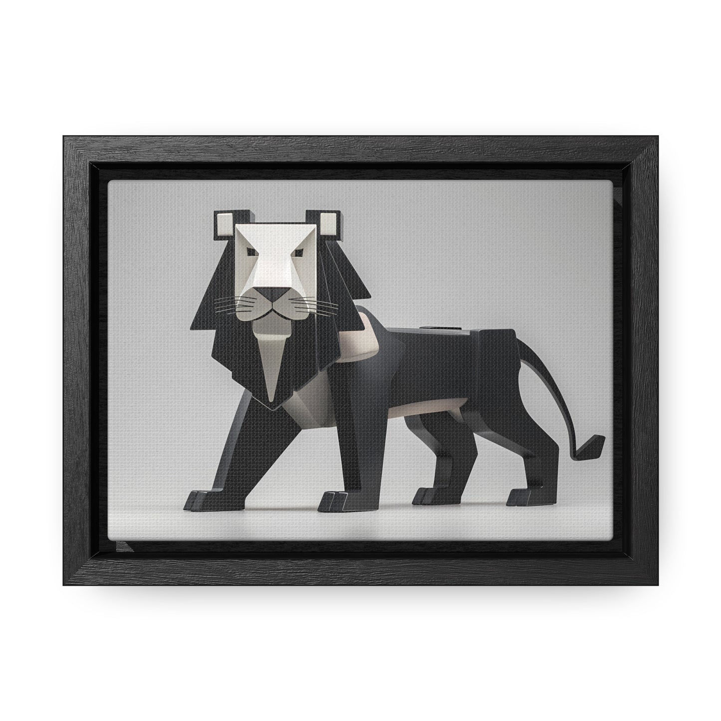 Regal Geometric Lion - Gallery Canvas Wraps, Horizontal Frame