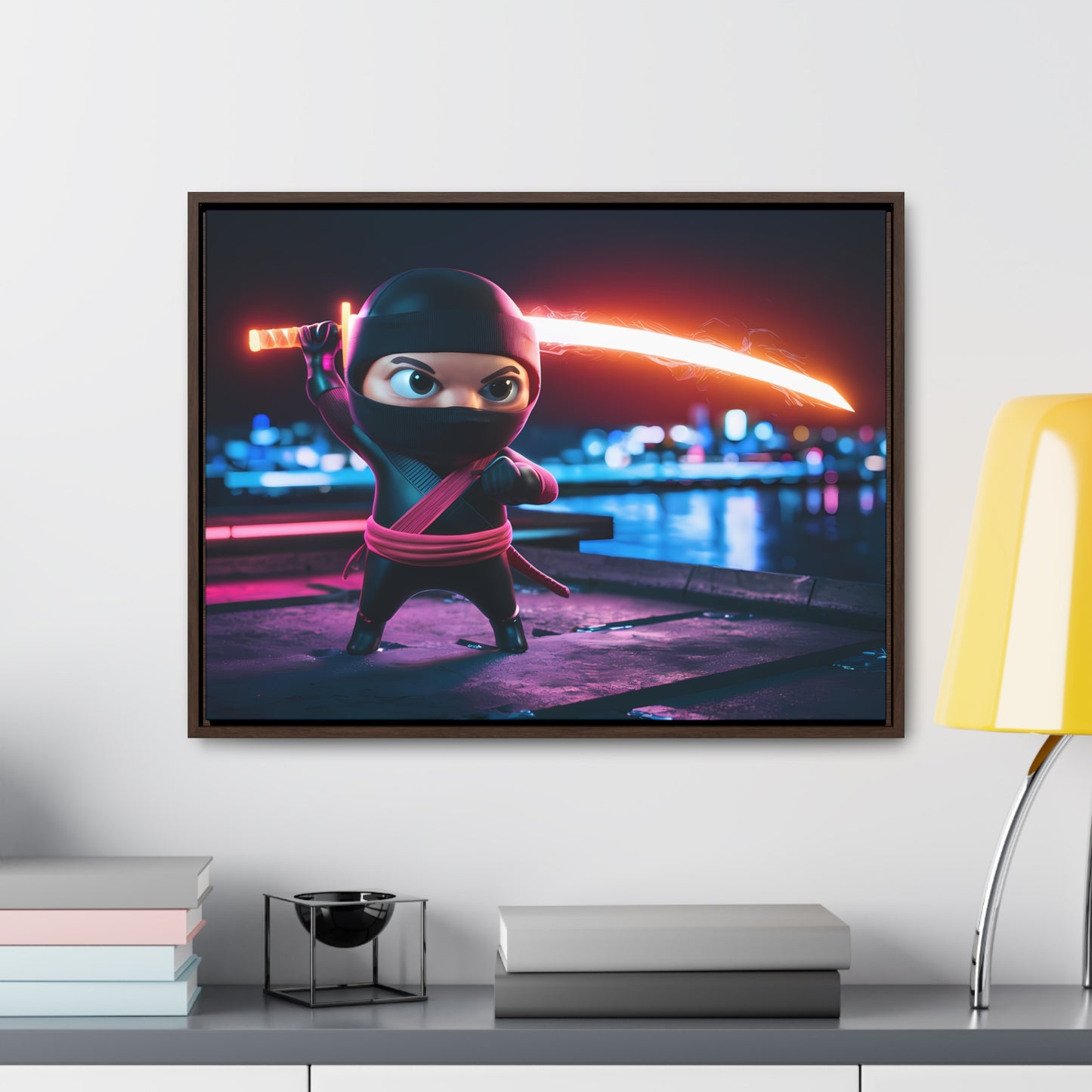 Neon Ninja Showdown - Gallery Canvas Wraps, Horizontal Frame
