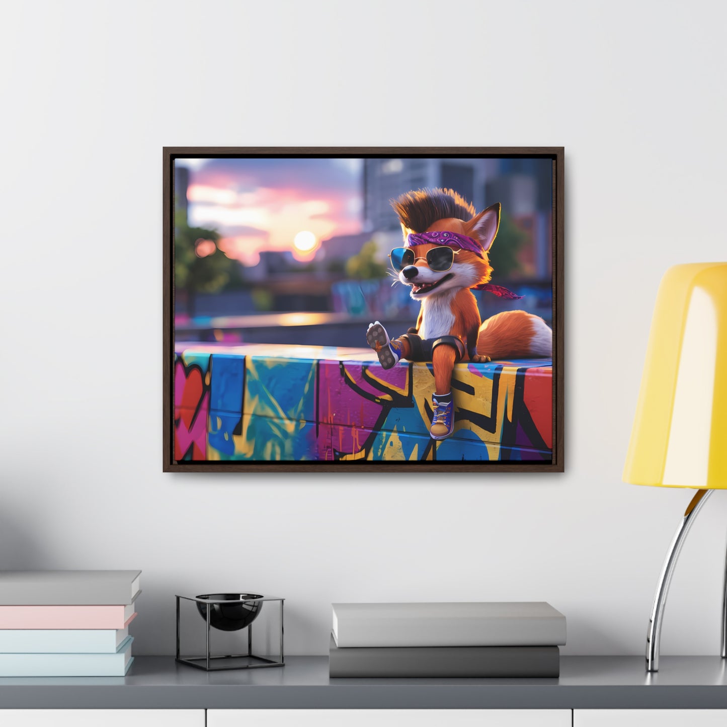 Urban Fox Vibes - Gallery Canvas Wraps, Horizontal Frame