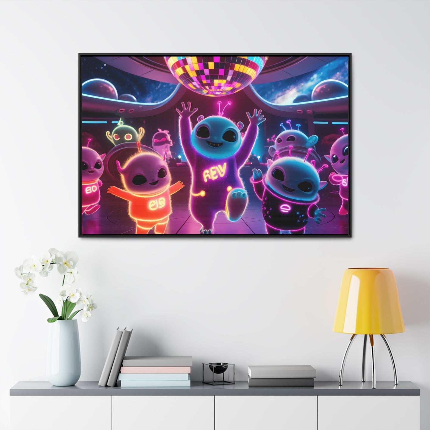 Intergalactic Neon Dance Party - Gallery Canvas Wraps, Horizontal Frame