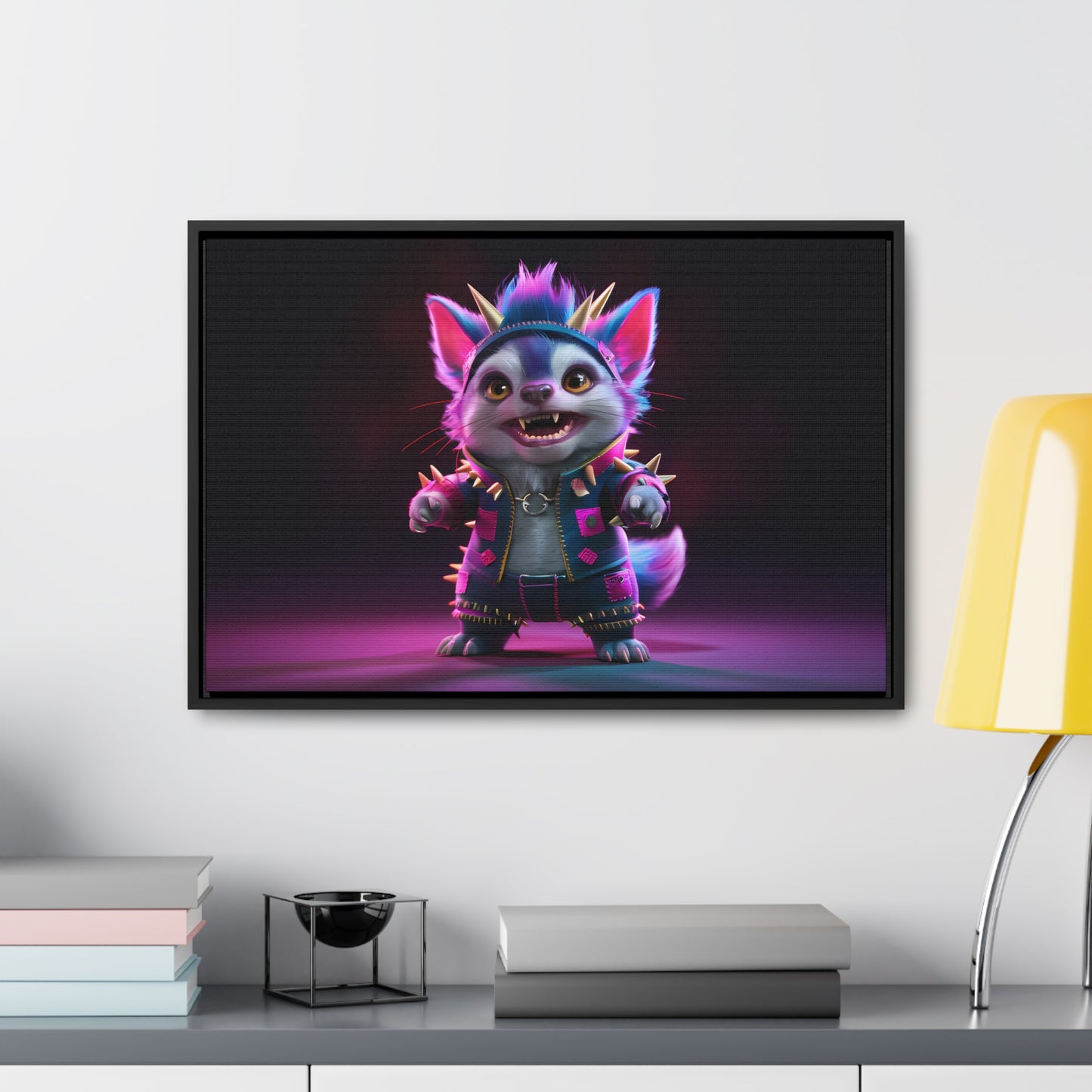 Punk Feline Fury - Gallery Canvas Wraps, Horizontal Frame
