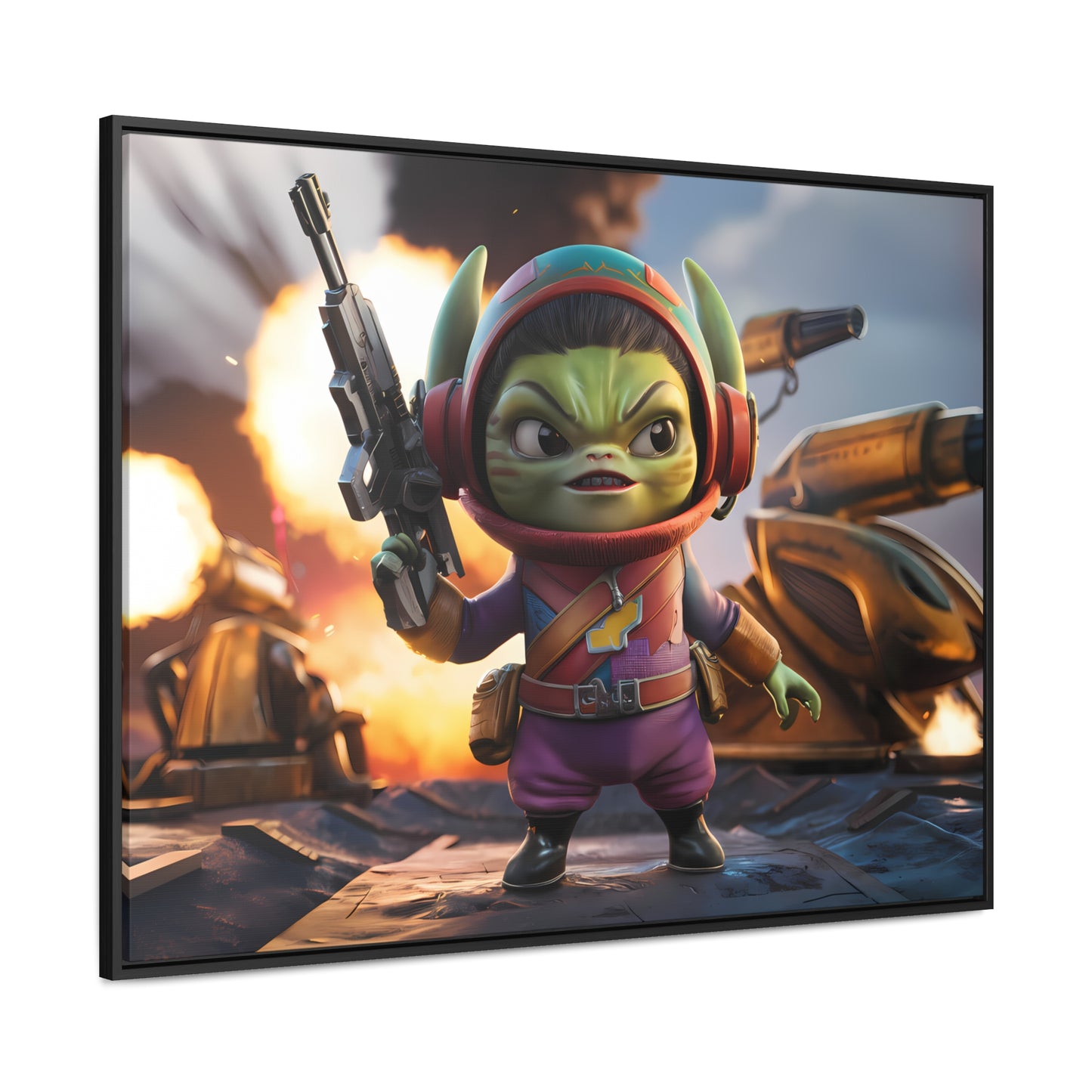 "Galactic Gremlin Commander" - Gallery Canvas Wraps, Horizontal Frame