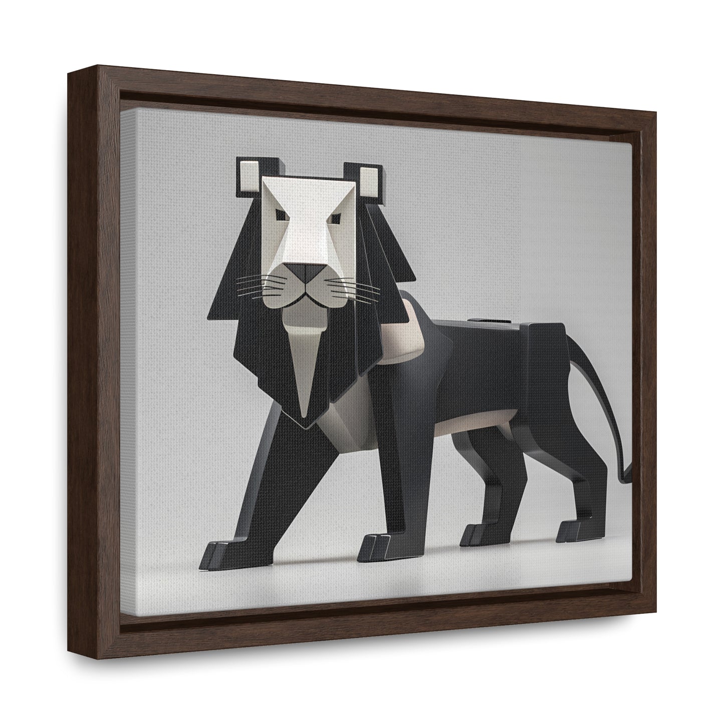 Regal Geometric Lion - Gallery Canvas Wraps, Horizontal Frame