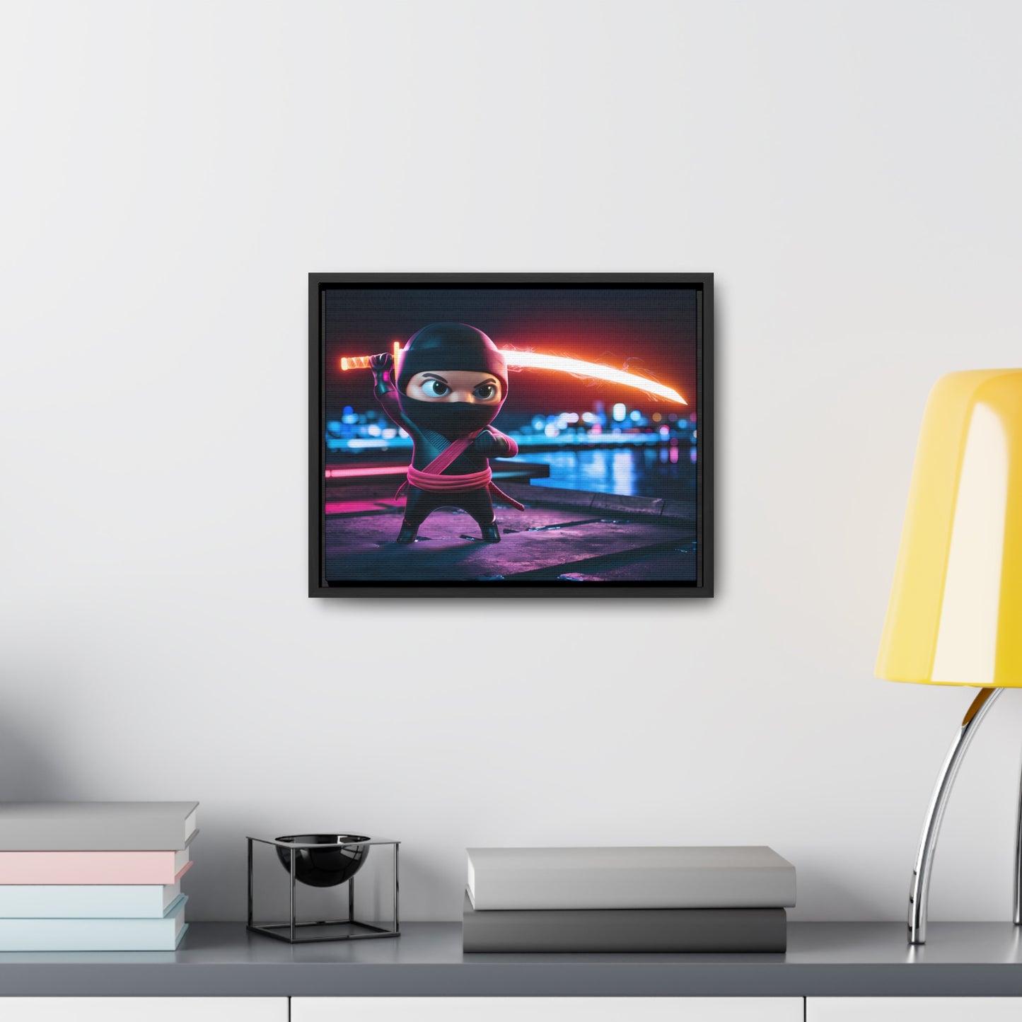 Neon Ninja Showdown - Gallery Canvas Wraps, Horizontal Frame