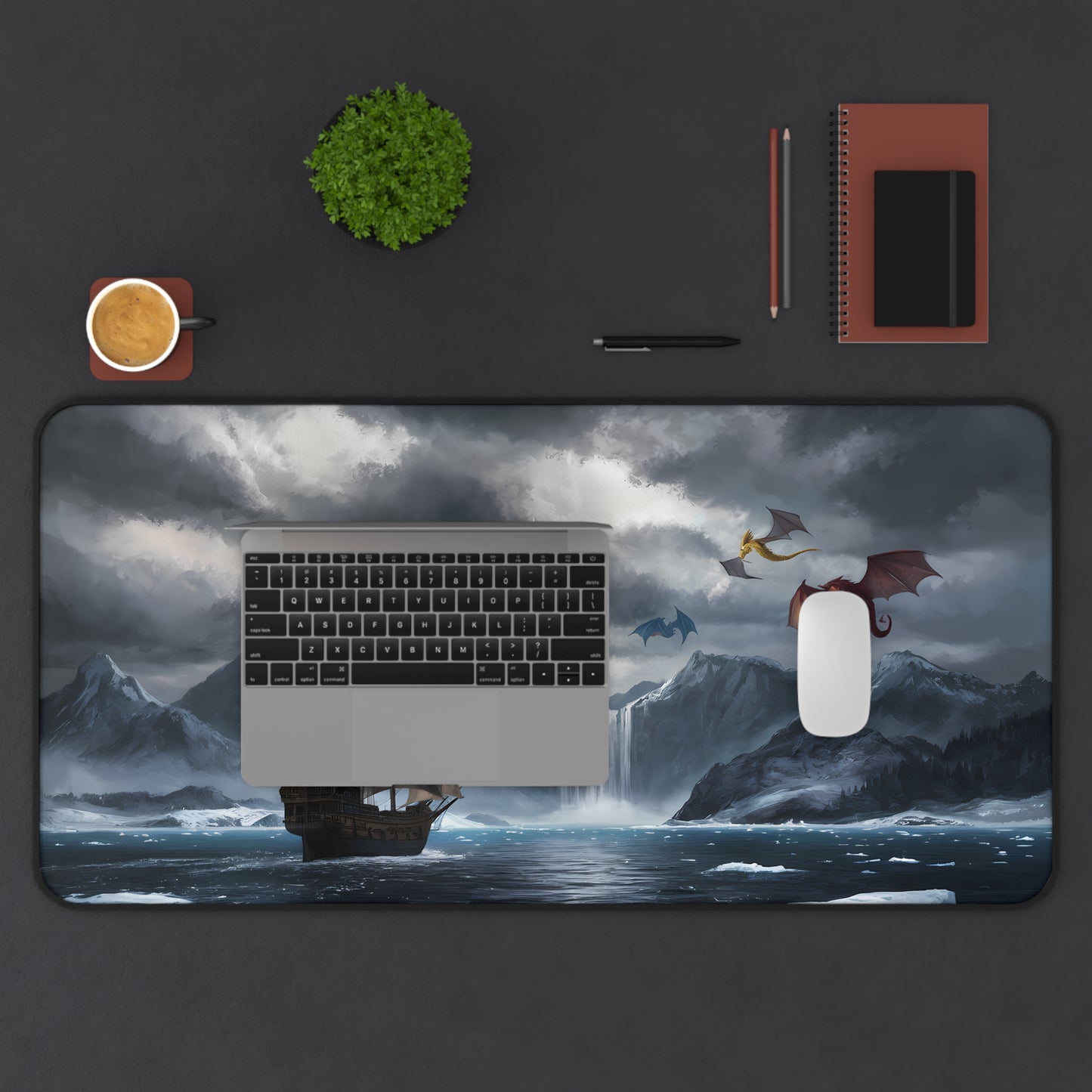 Fantasy Voyage with Dragons - Desk Mat