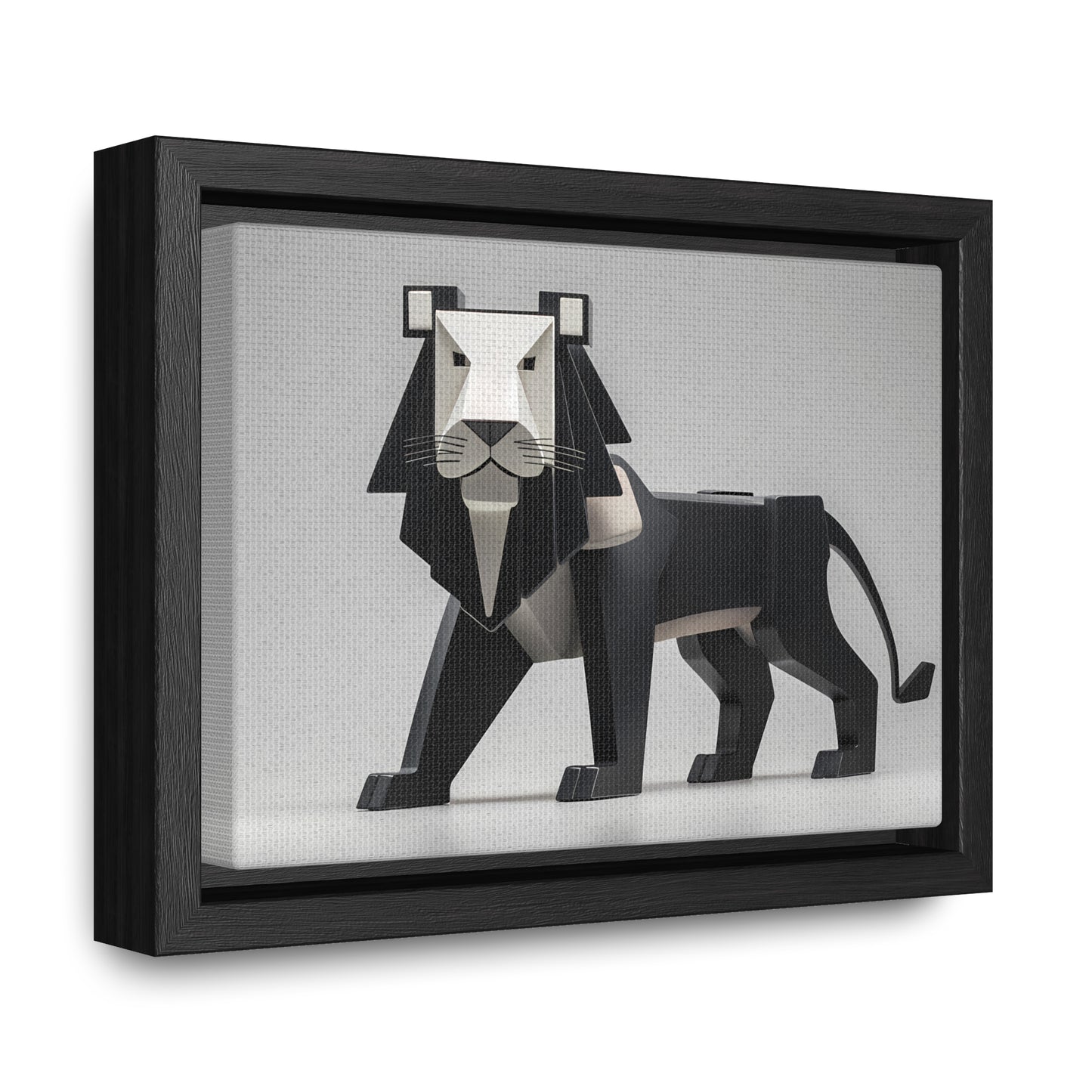 Regal Geometric Lion - Gallery Canvas Wraps, Horizontal Frame