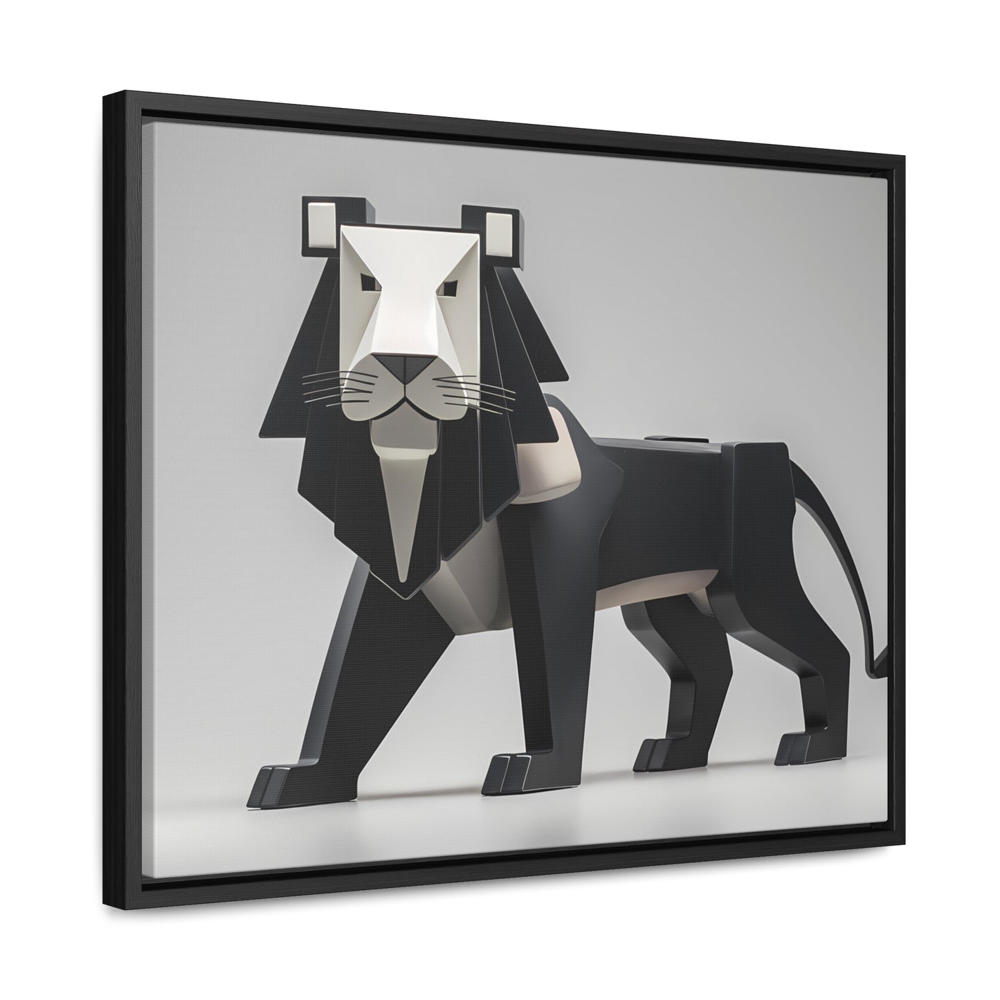 Regal Geometric Lion - Gallery Canvas Wraps, Horizontal Frame