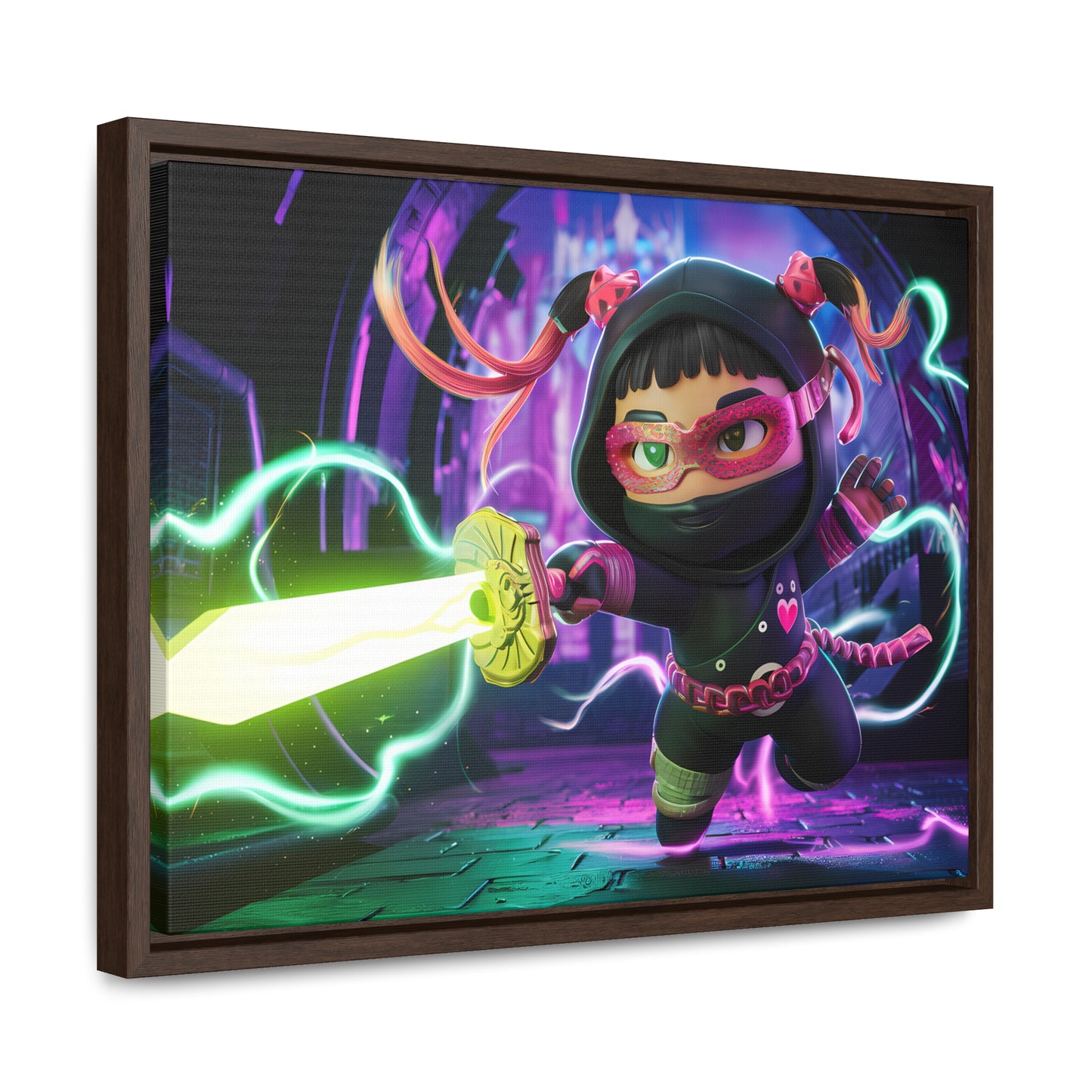 Neon Ninja Unleashed - Gallery Canvas Wraps, Horizontal Frame