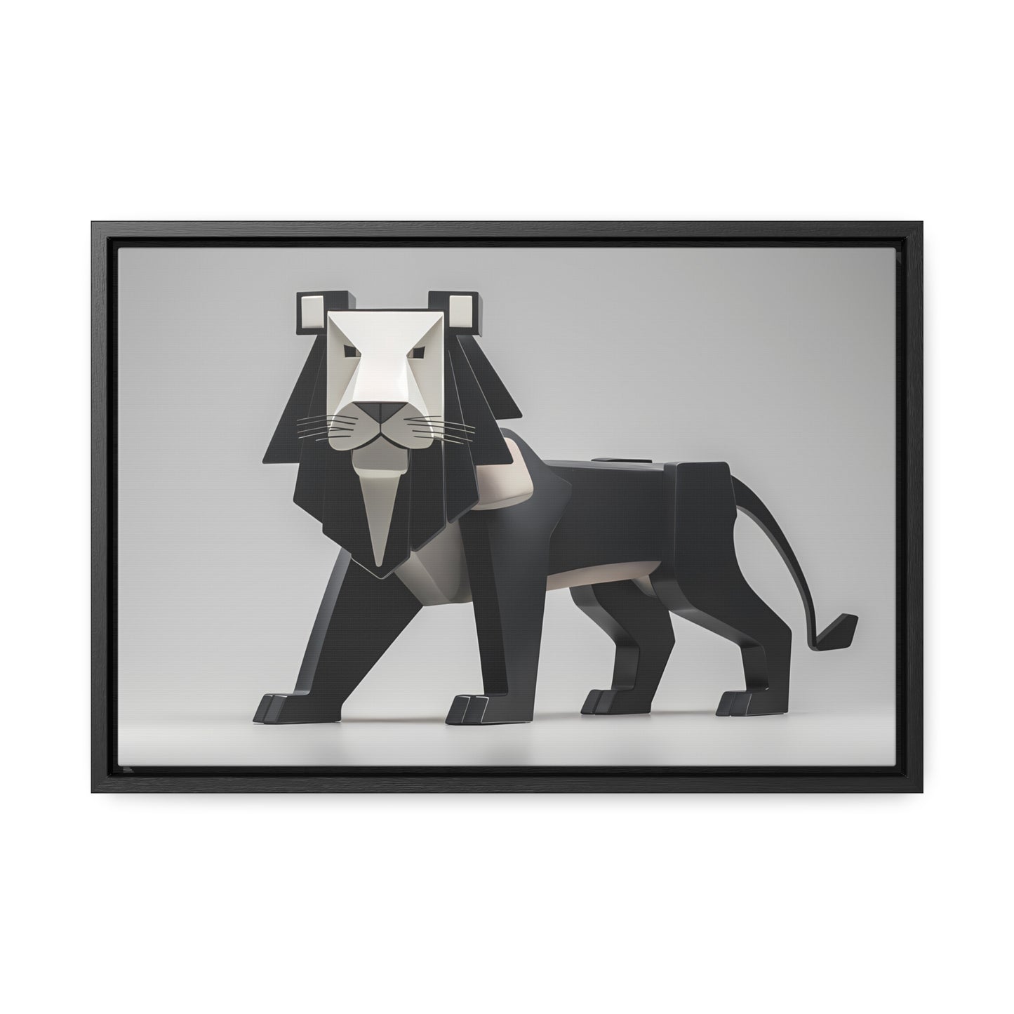 Regal Geometric Lion - Gallery Canvas Wraps, Horizontal Frame