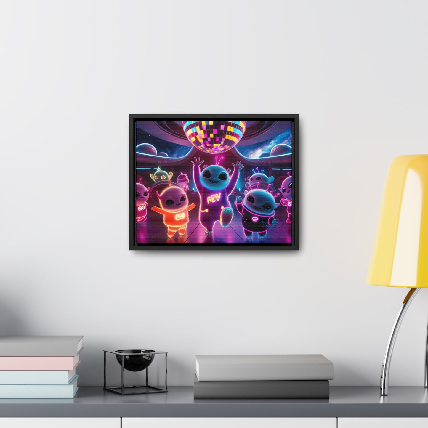 Intergalactic Neon Dance Party - Gallery Canvas Wraps, Horizontal Frame