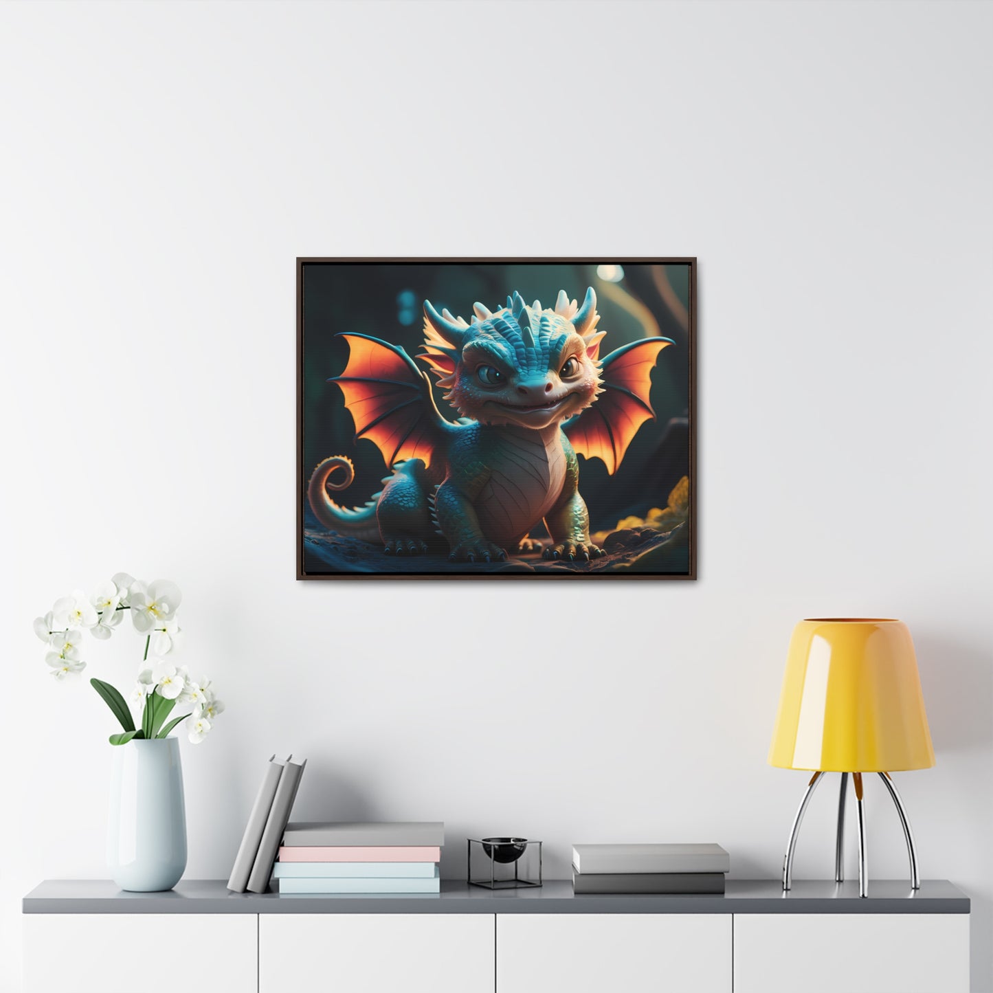 "Forest Guardian Hatchling" - Gallery Canvas Wraps, Horizontal Frame