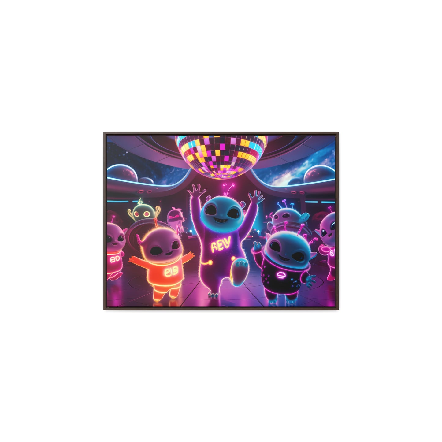 Intergalactic Neon Dance Party - Gallery Canvas Wraps, Horizontal Frame