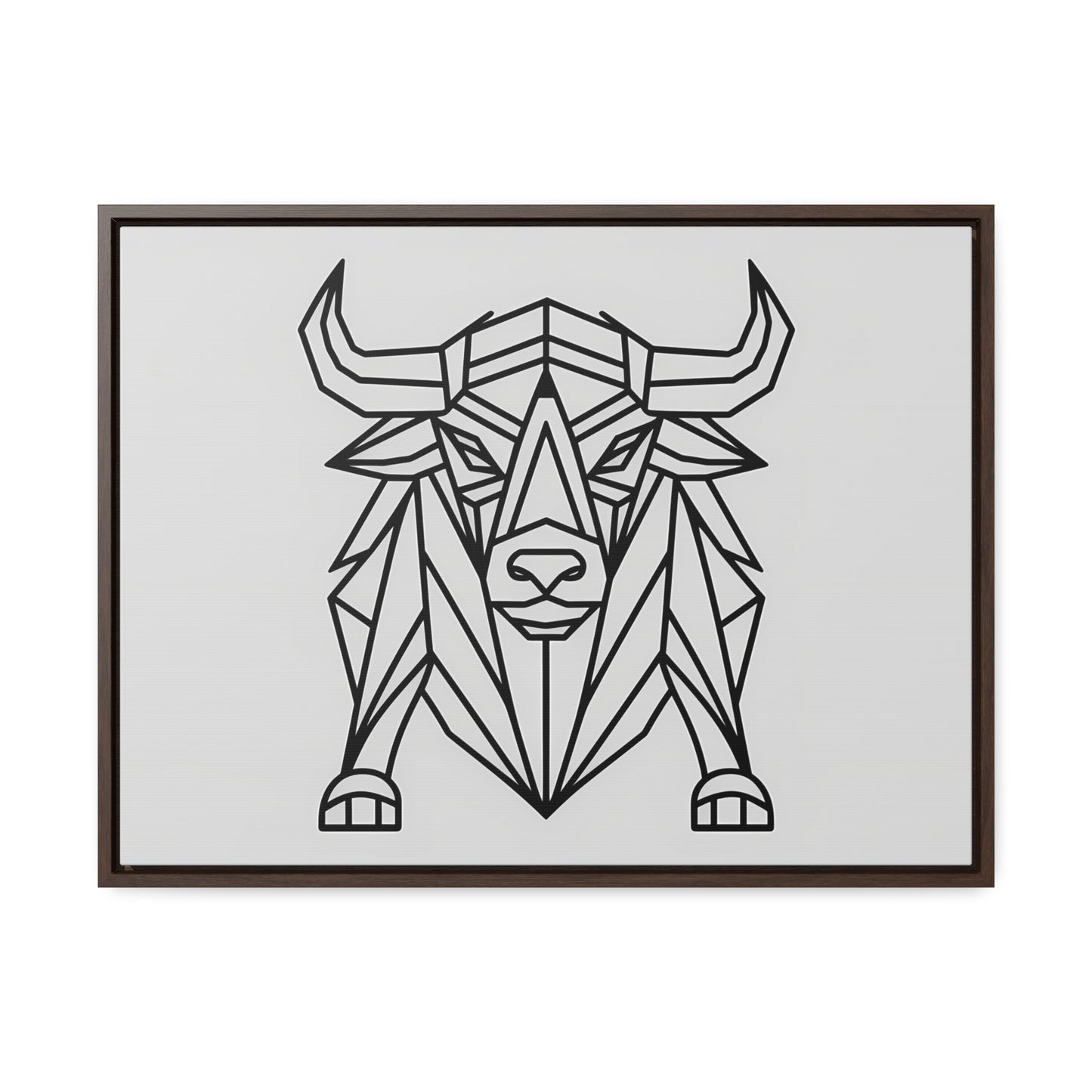 Geometric Bull - Gallery Canvas Wraps, Horizontal Frame