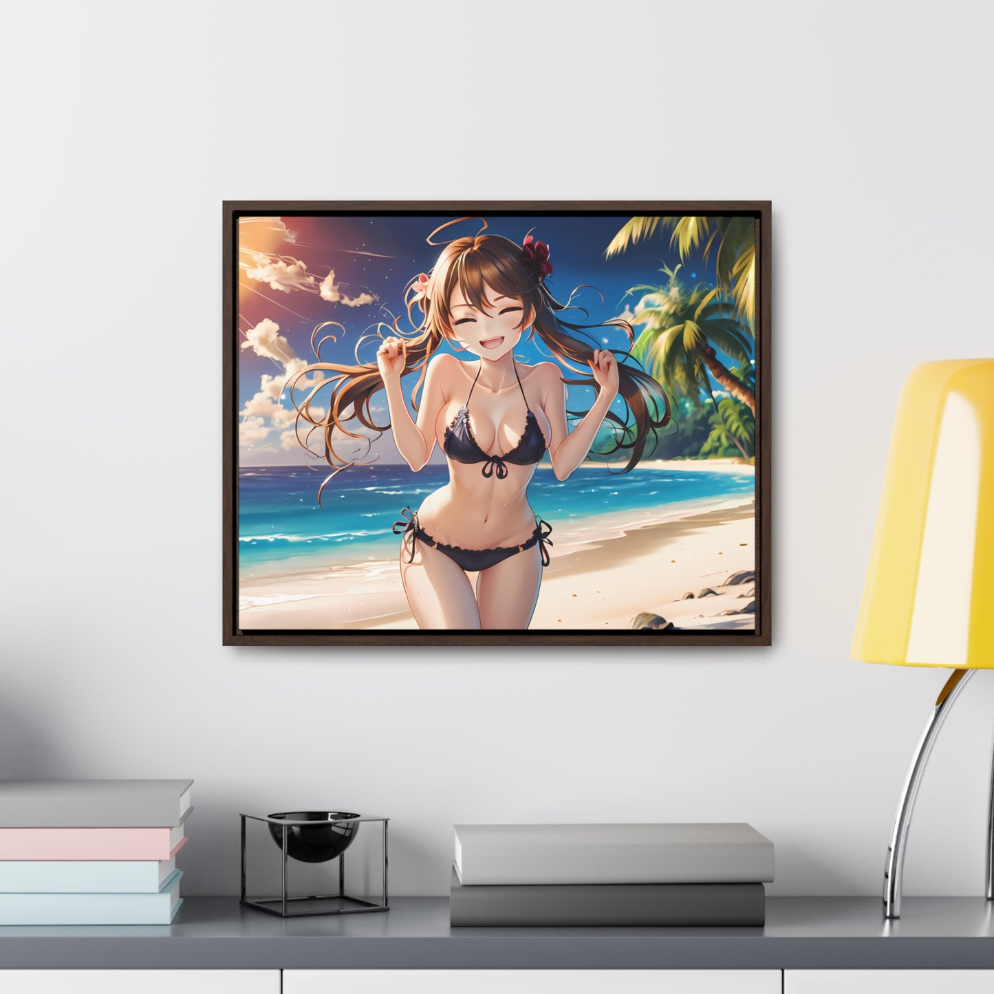Sunlit Joy on the Beach - Gallery Canvas Wraps, Horizontal Frame