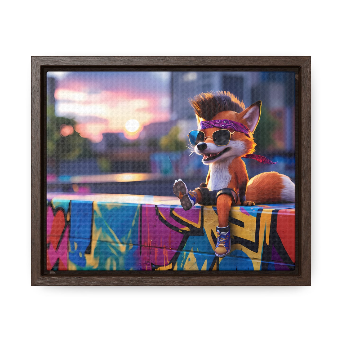 Urban Fox Vibes - Gallery Canvas Wraps, Horizontal Frame