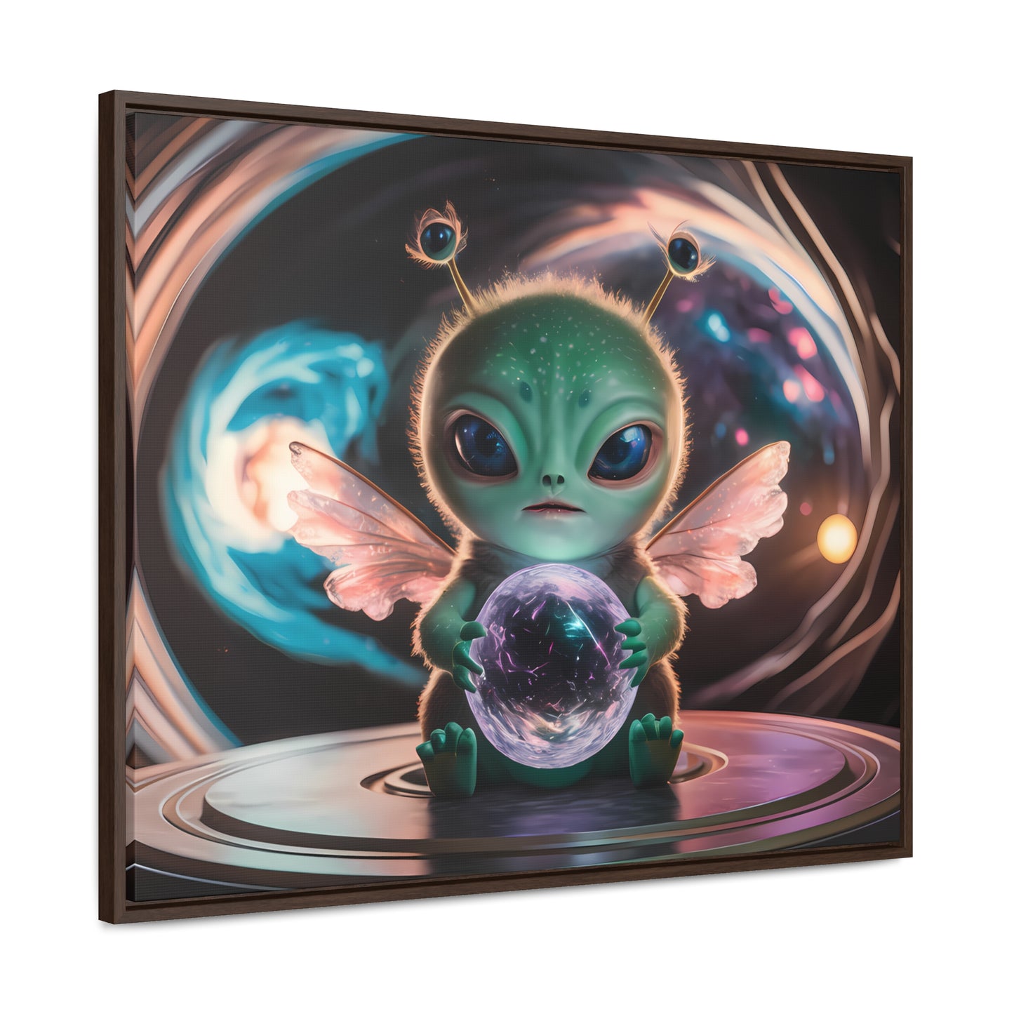 Guardian of the Cosmic Crystal - Gallery Canvas Wraps, Horizontal Frame