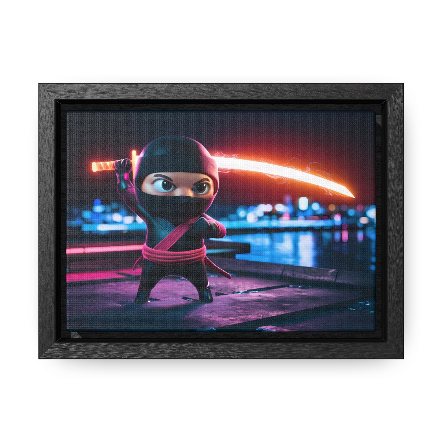 Neon Ninja Showdown - Gallery Canvas Wraps, Horizontal Frame