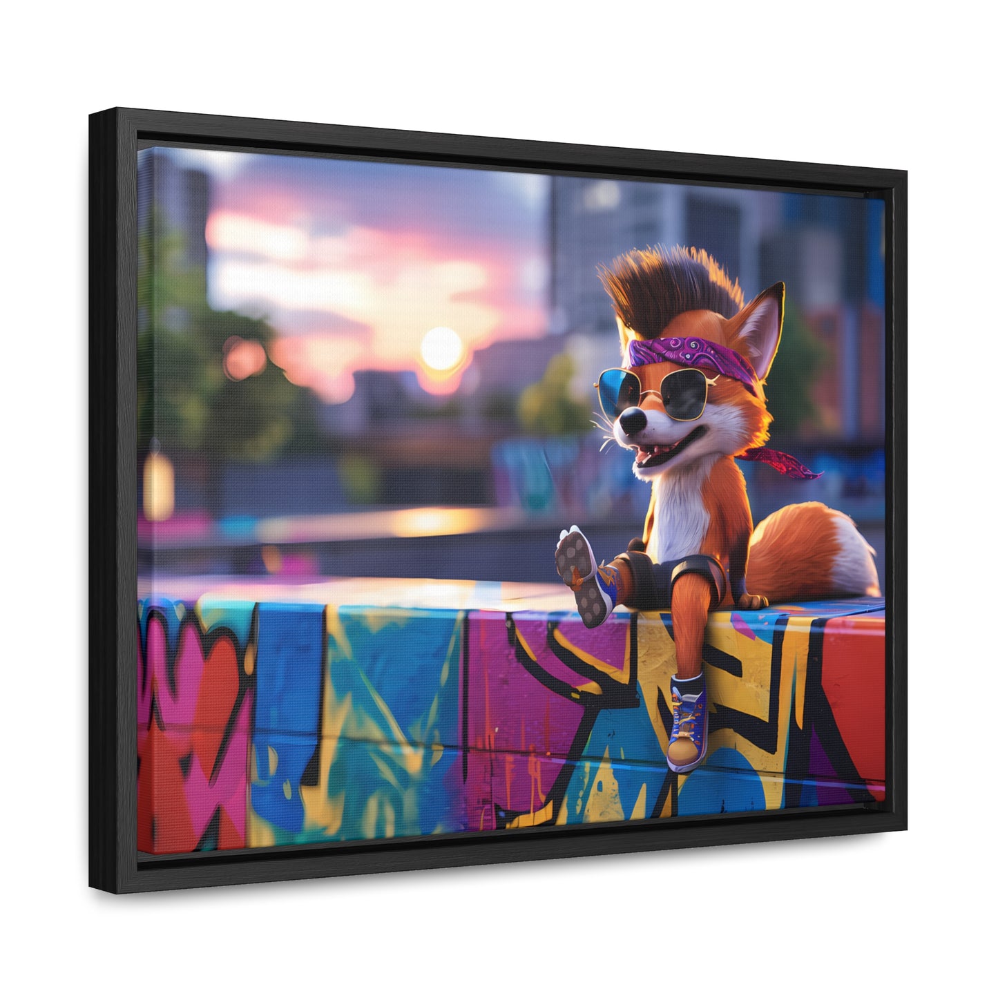 Urban Fox Vibes - Gallery Canvas Wraps, Horizontal Frame
