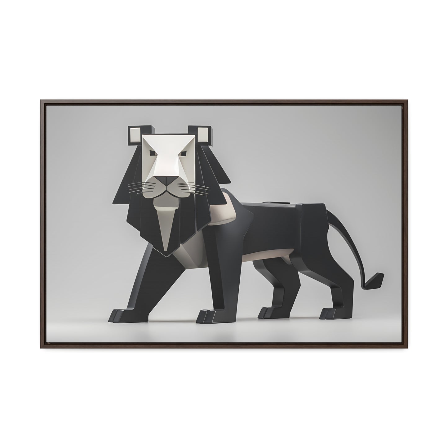 Regal Geometric Lion - Gallery Canvas Wraps, Horizontal Frame