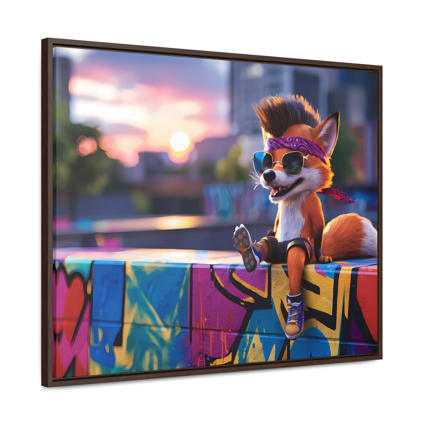 Urban Fox Vibes - Gallery Canvas Wraps, Horizontal Frame
