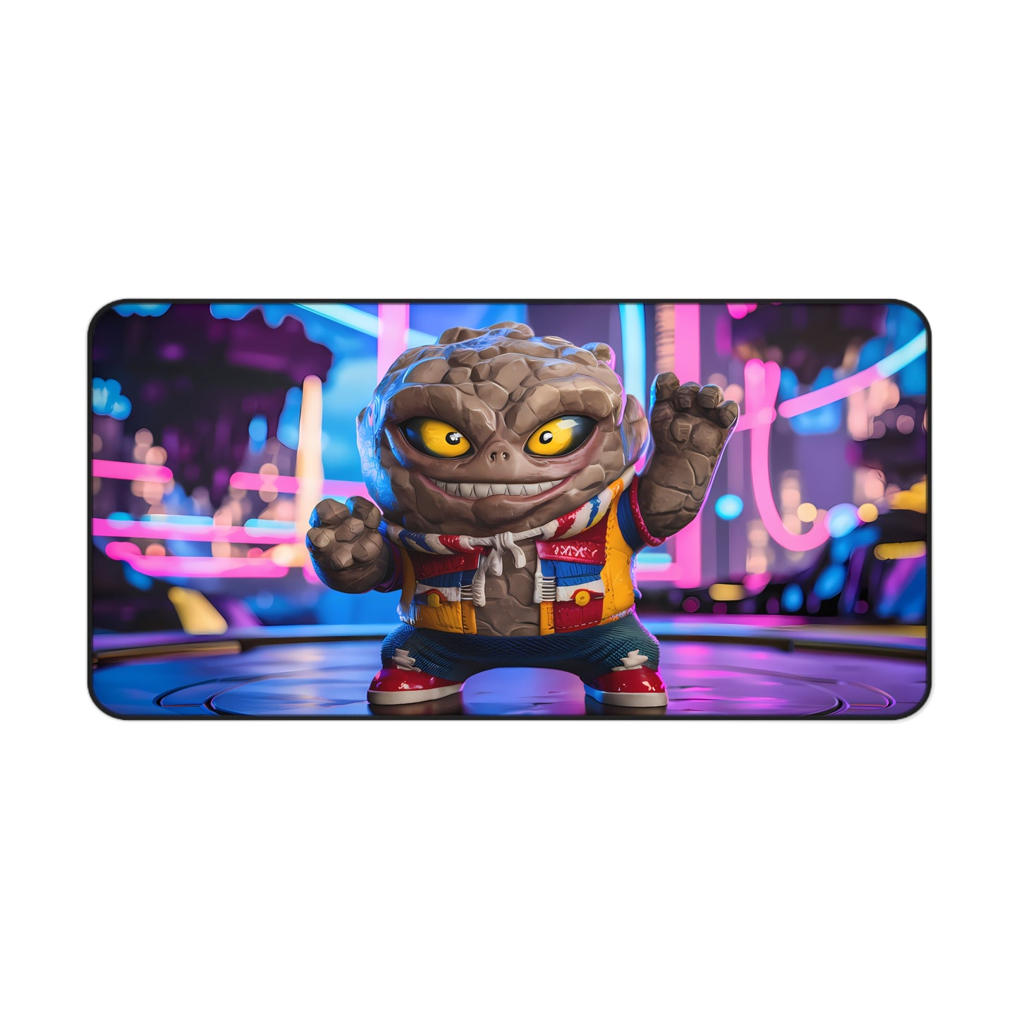 Rockstar Rumble in Neon City - Desk Mat