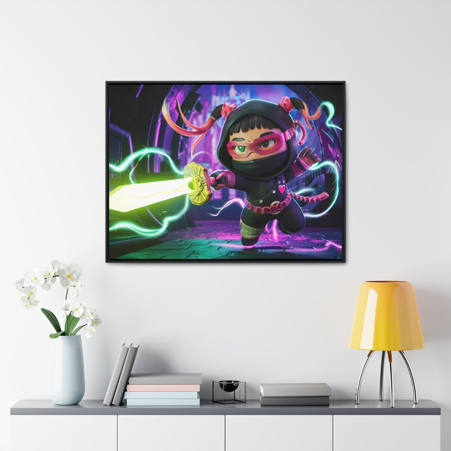 Neon Ninja Unleashed - Gallery Canvas Wraps, Horizontal Frame