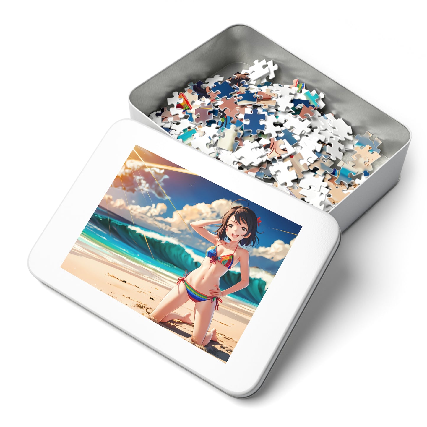 "Sunlit Waves and Smiles" - Jigsaw Puzzle (30, 110, 252, 500,1000-Piece)