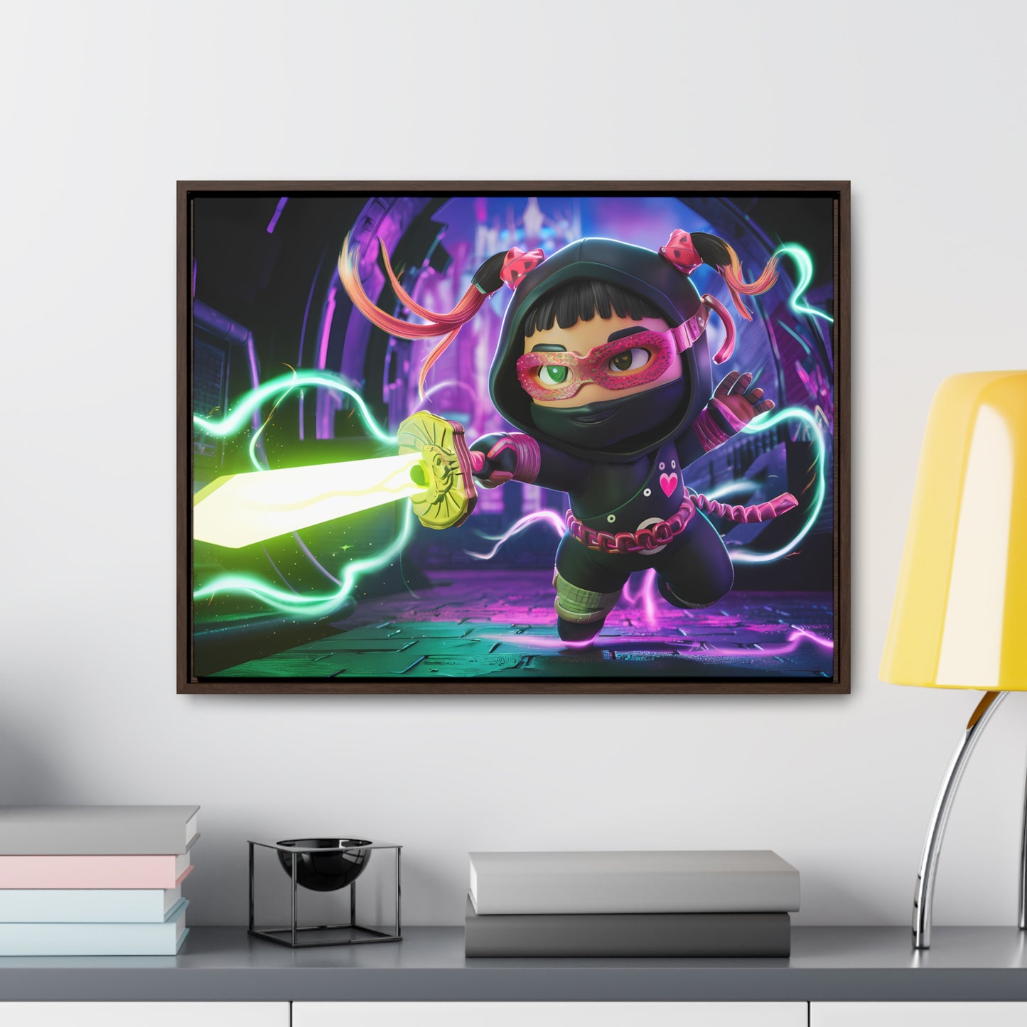 Neon Ninja Unleashed - Gallery Canvas Wraps, Horizontal Frame