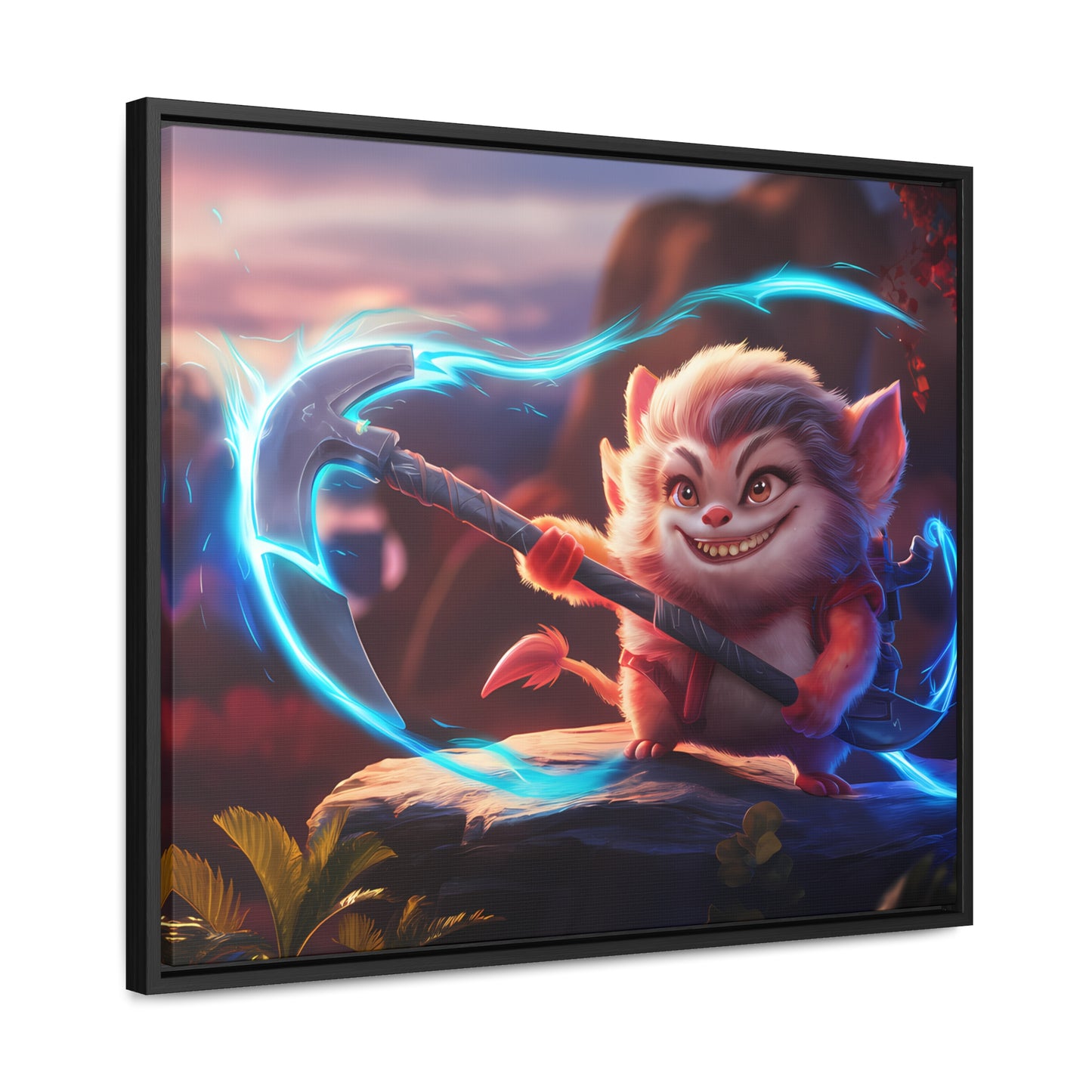 "Glowblade Guardian" - Gallery Canvas Wraps, Horizontal Frame