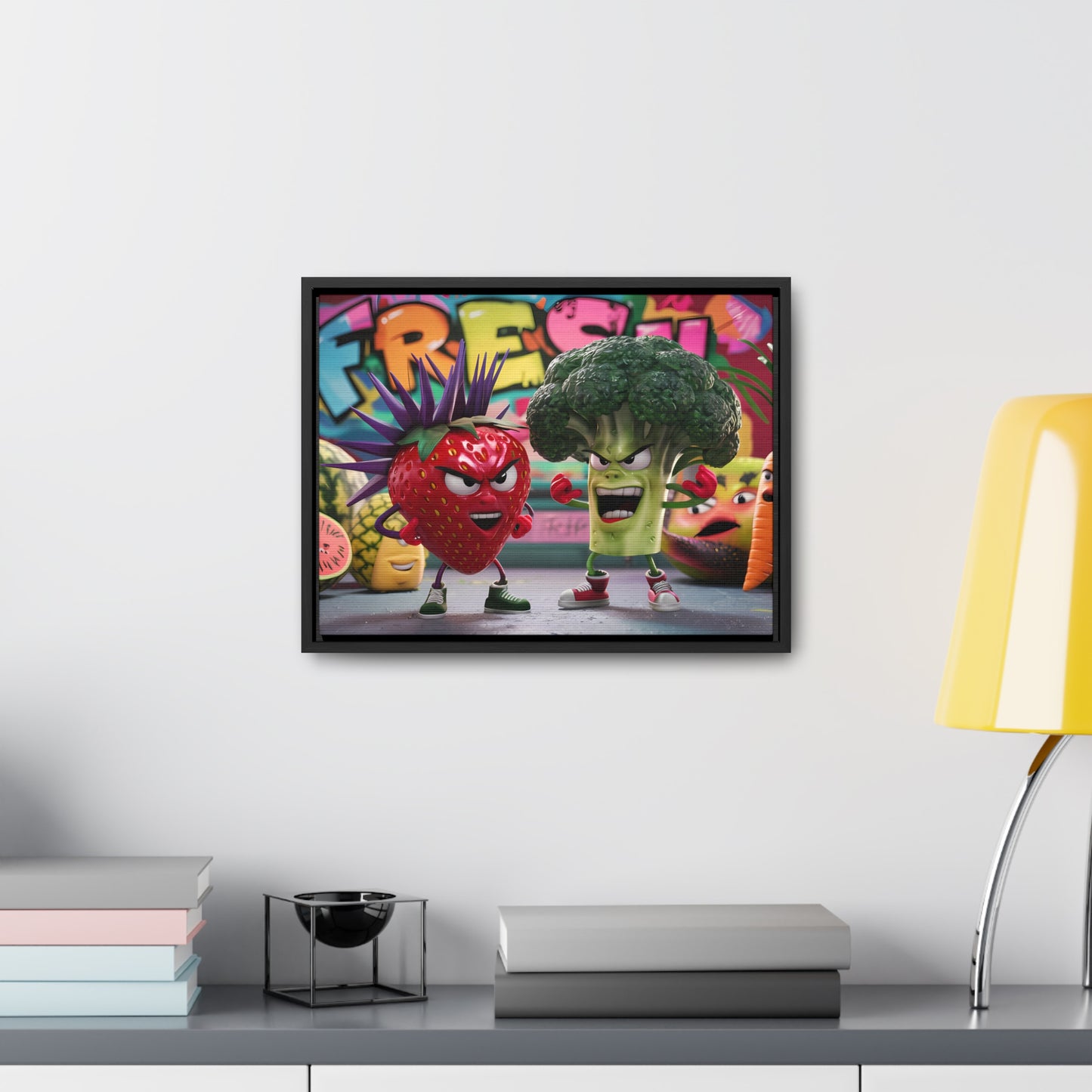 "Fresh Fight: Battle of the Bites" - Gallery Canvas Wraps, Horizontal Frame