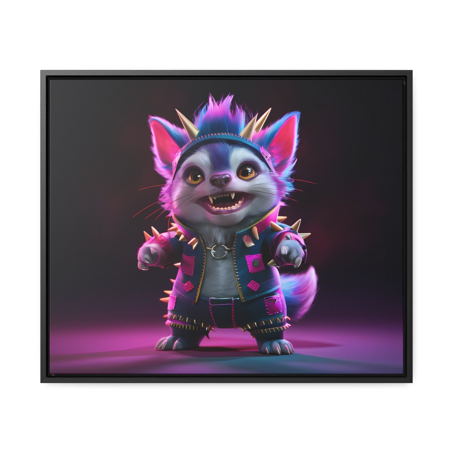 Punk Feline Fury - Gallery Canvas Wraps, Horizontal Frame