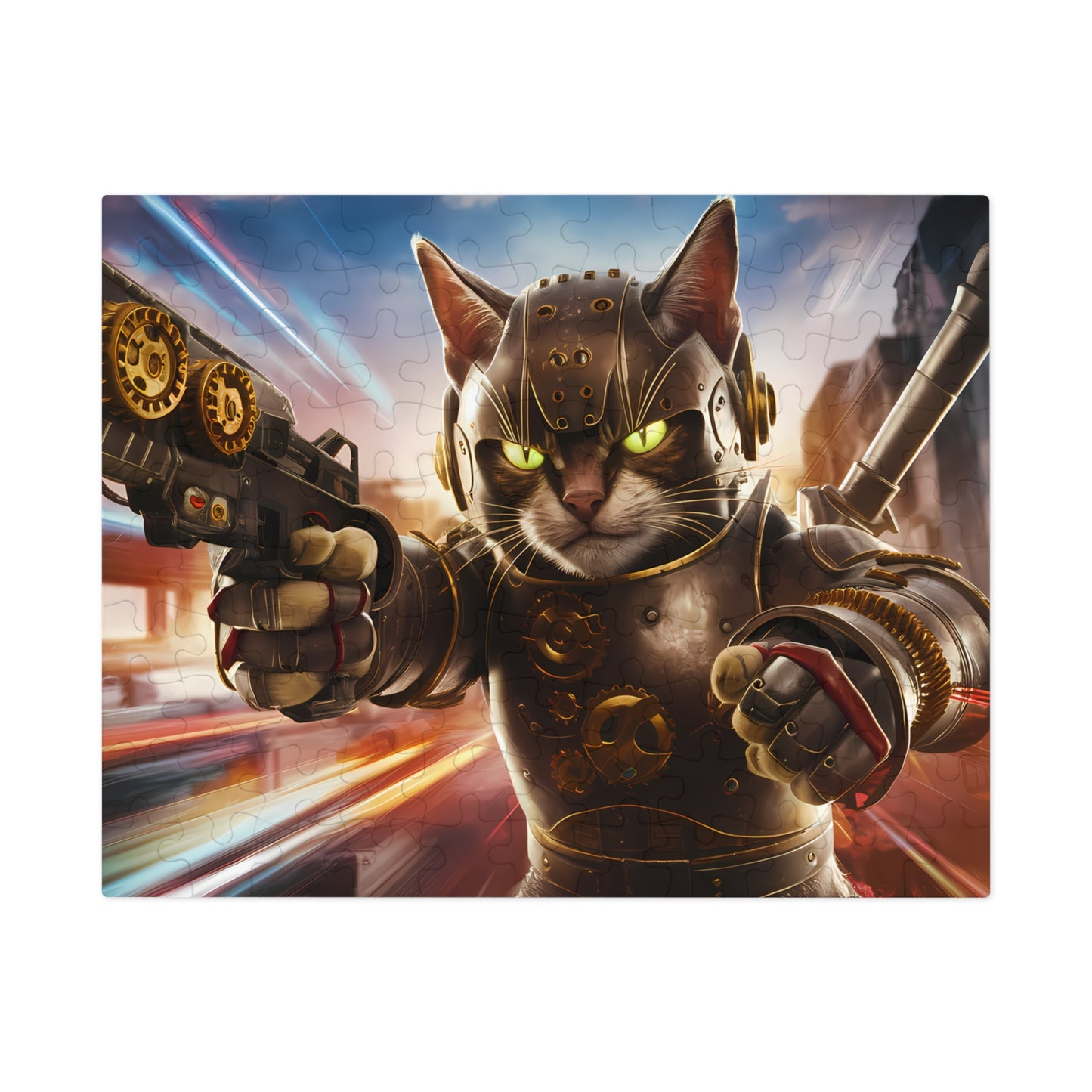 Cyber Feline Enforcer - Jigsaw Puzzle (30, 110, 252, 500,1000-Piece)