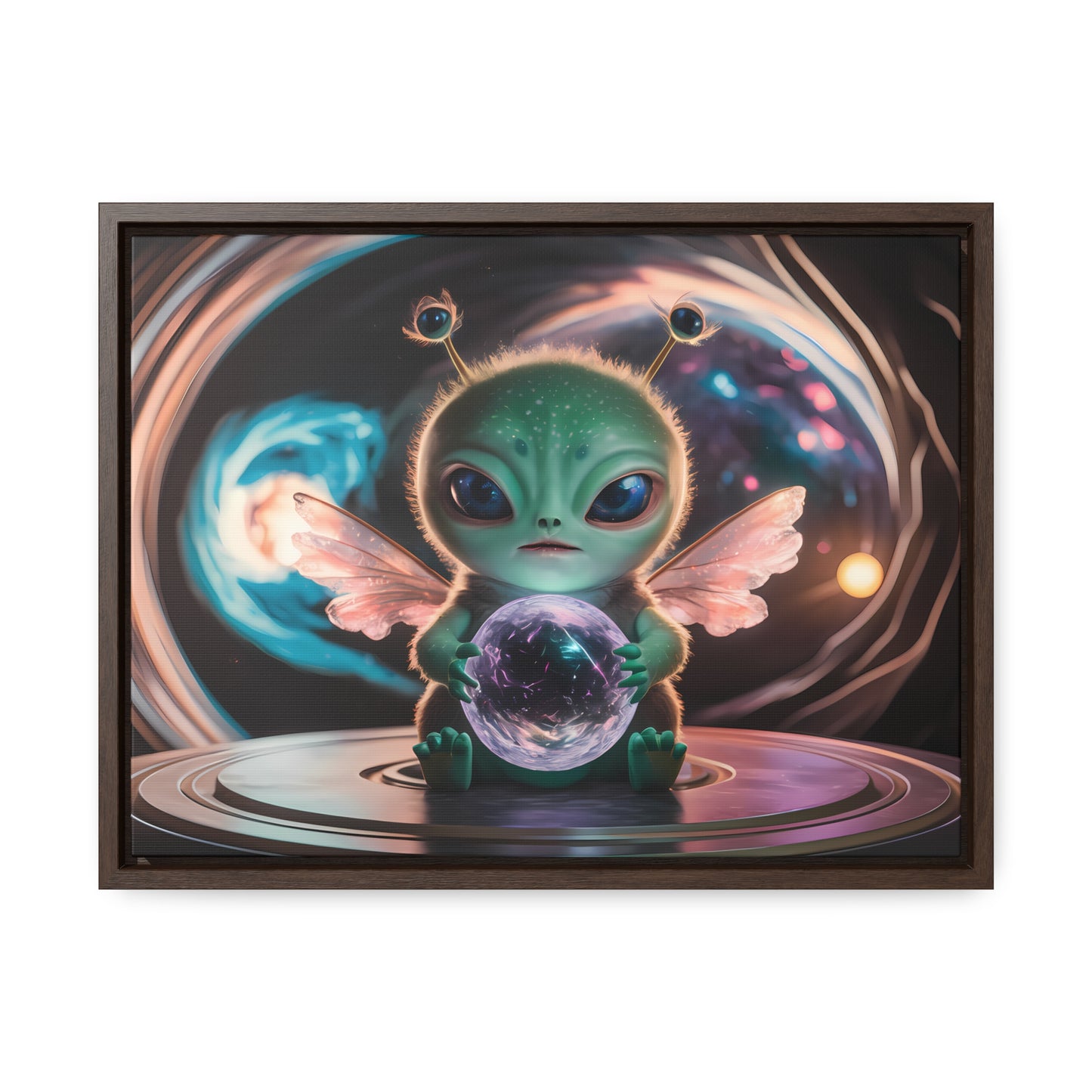 Guardian of the Cosmic Crystal - Gallery Canvas Wraps, Horizontal Frame
