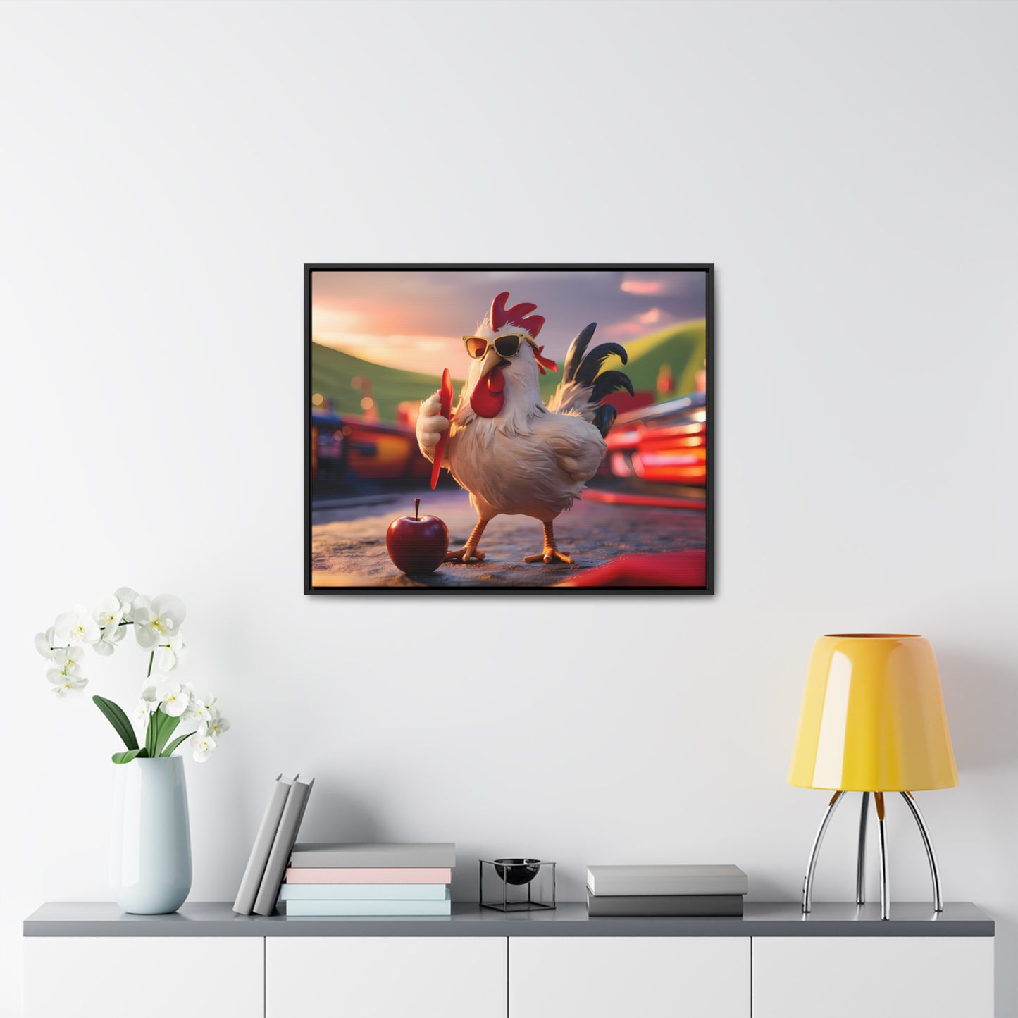 Cool Rooster at the Carnival - Gallery Canvas Wraps, Horizontal Frame