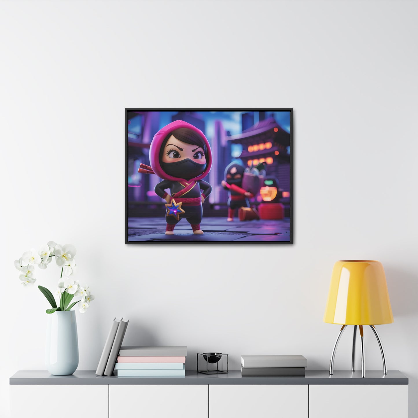 "Midnight Ninja Adventure" - Gallery Canvas Wraps, Horizontal Frame