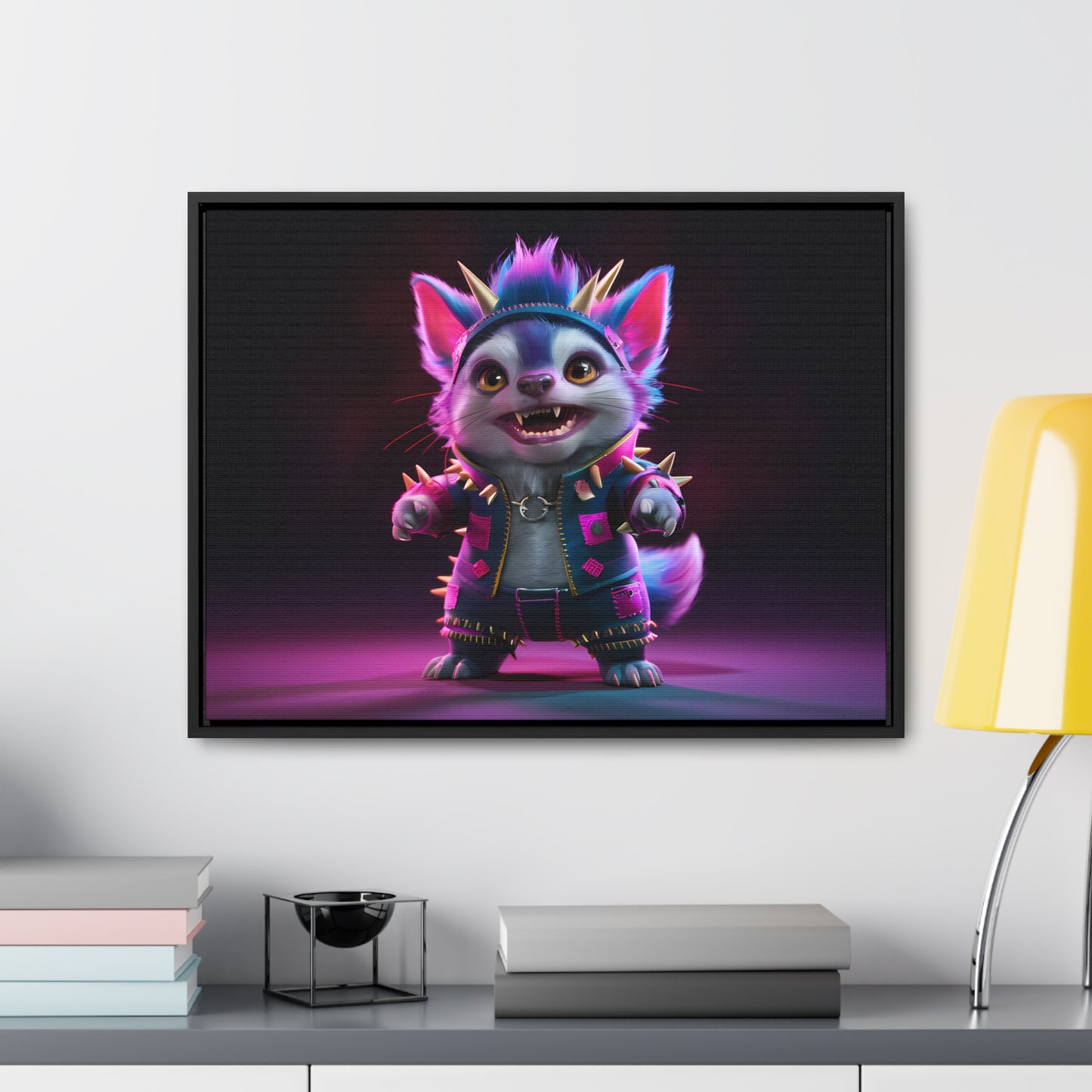 Punk Feline Fury - Gallery Canvas Wraps, Horizontal Frame