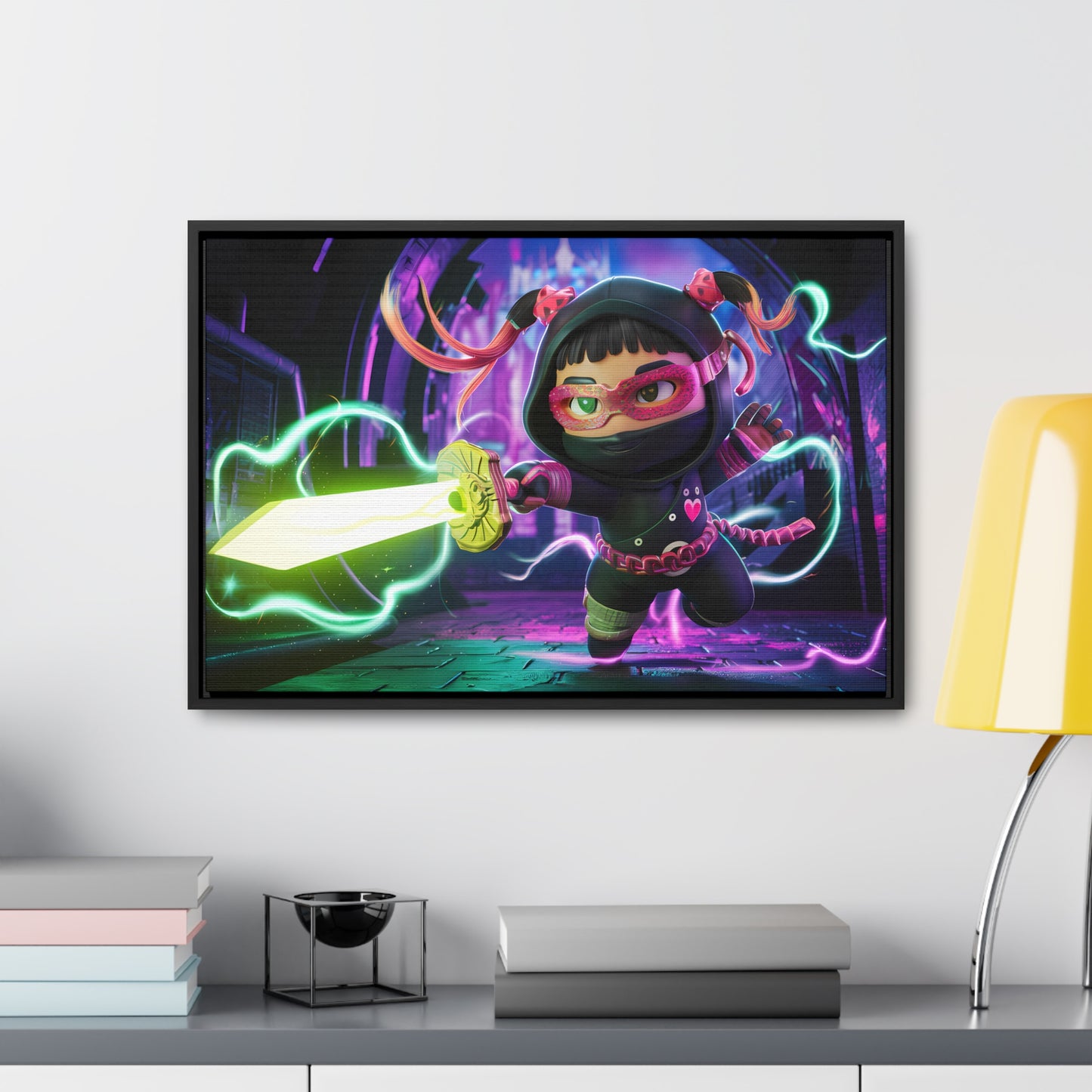 Neon Ninja Unleashed - Gallery Canvas Wraps, Horizontal Frame
